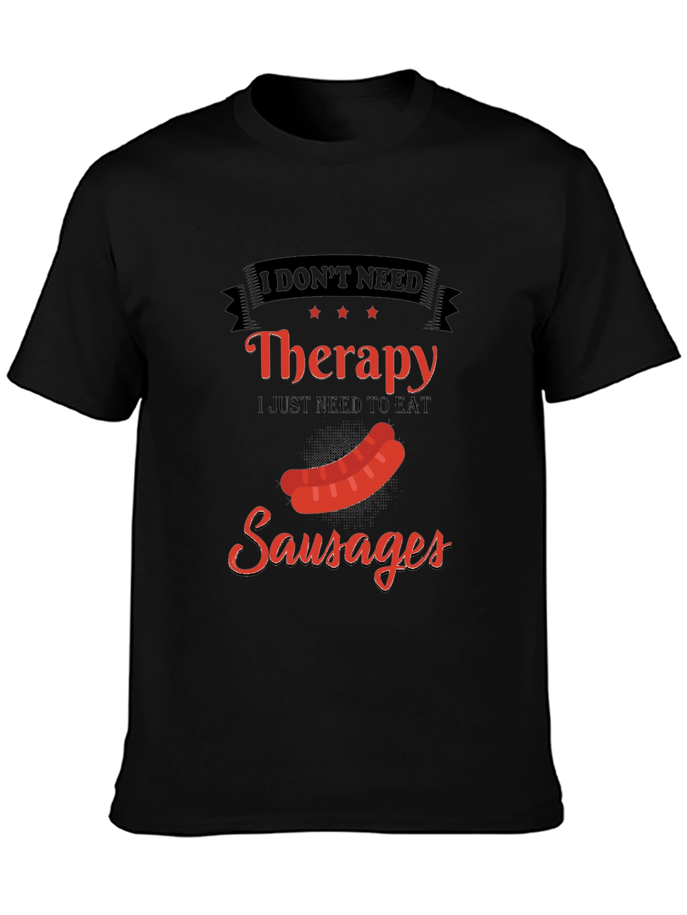 Funny Sausage Therapy T-Shirt - BBQ Foodie Tee
