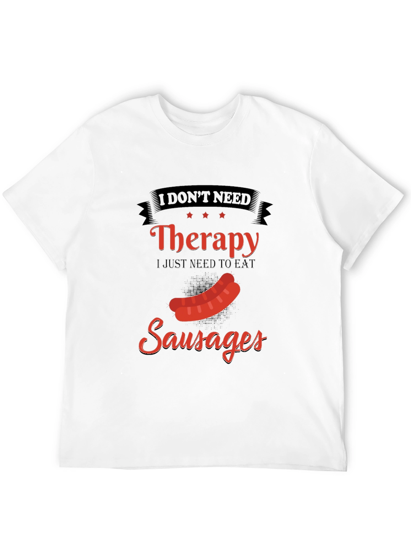 Funny Sausage Therapy T-Shirt - BBQ Foodie Tee