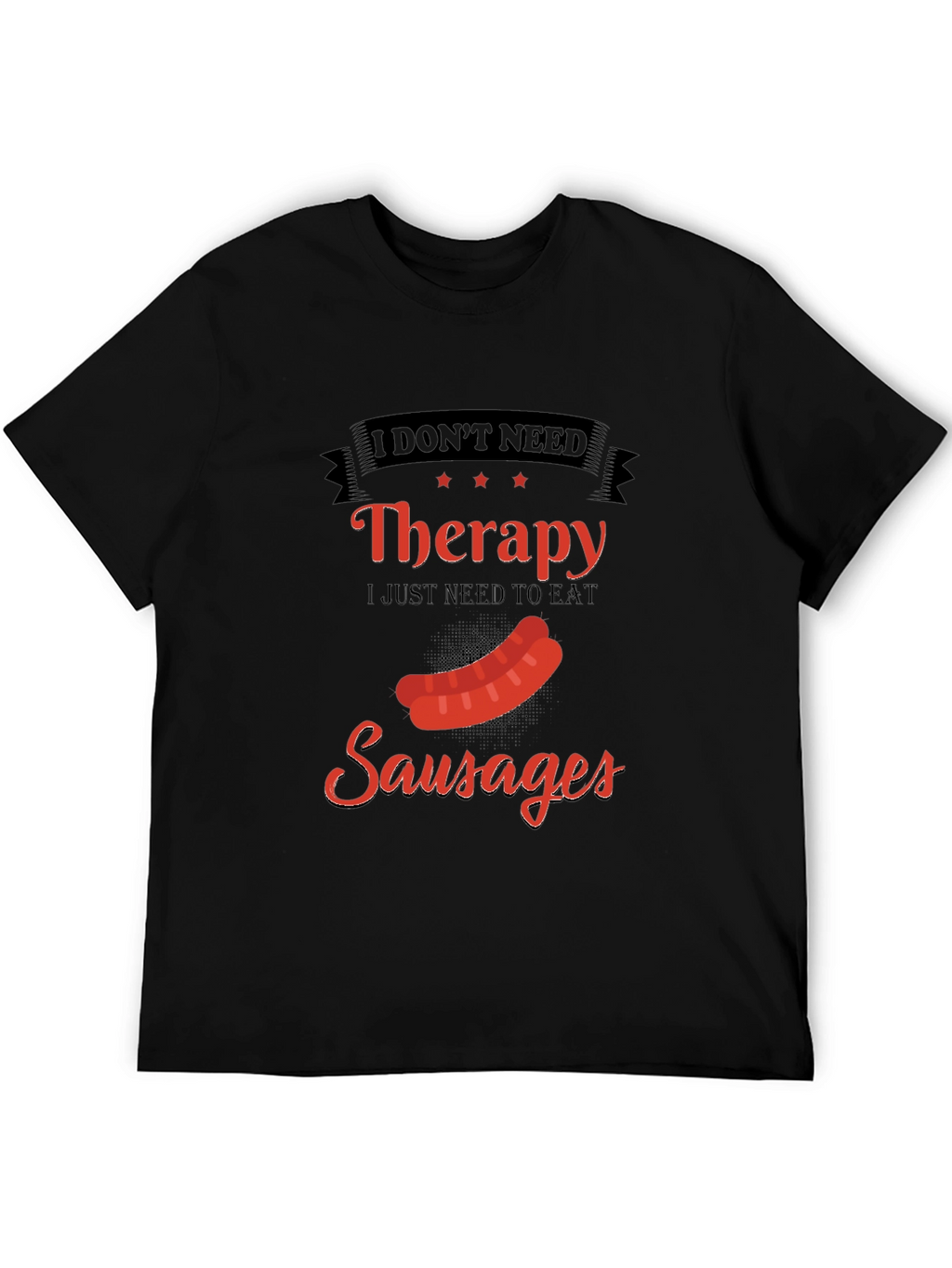 Funny Sausage Therapy T-Shirt - BBQ Foodie Tee