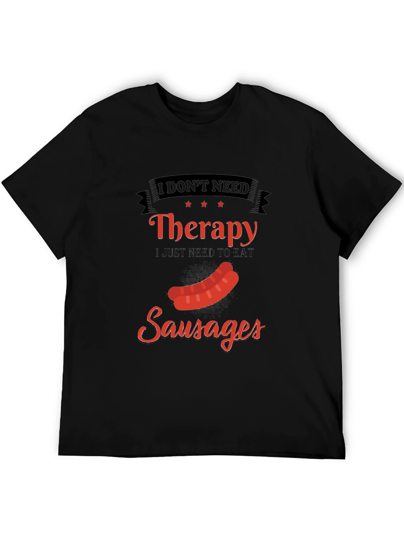 Funny Sausage Therapy T-Shirt - BBQ Foodie Tee