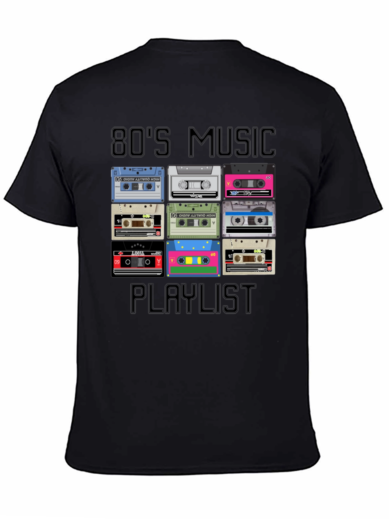 80s Music Playlist T-Shirt Retro Cassette Tape Tee