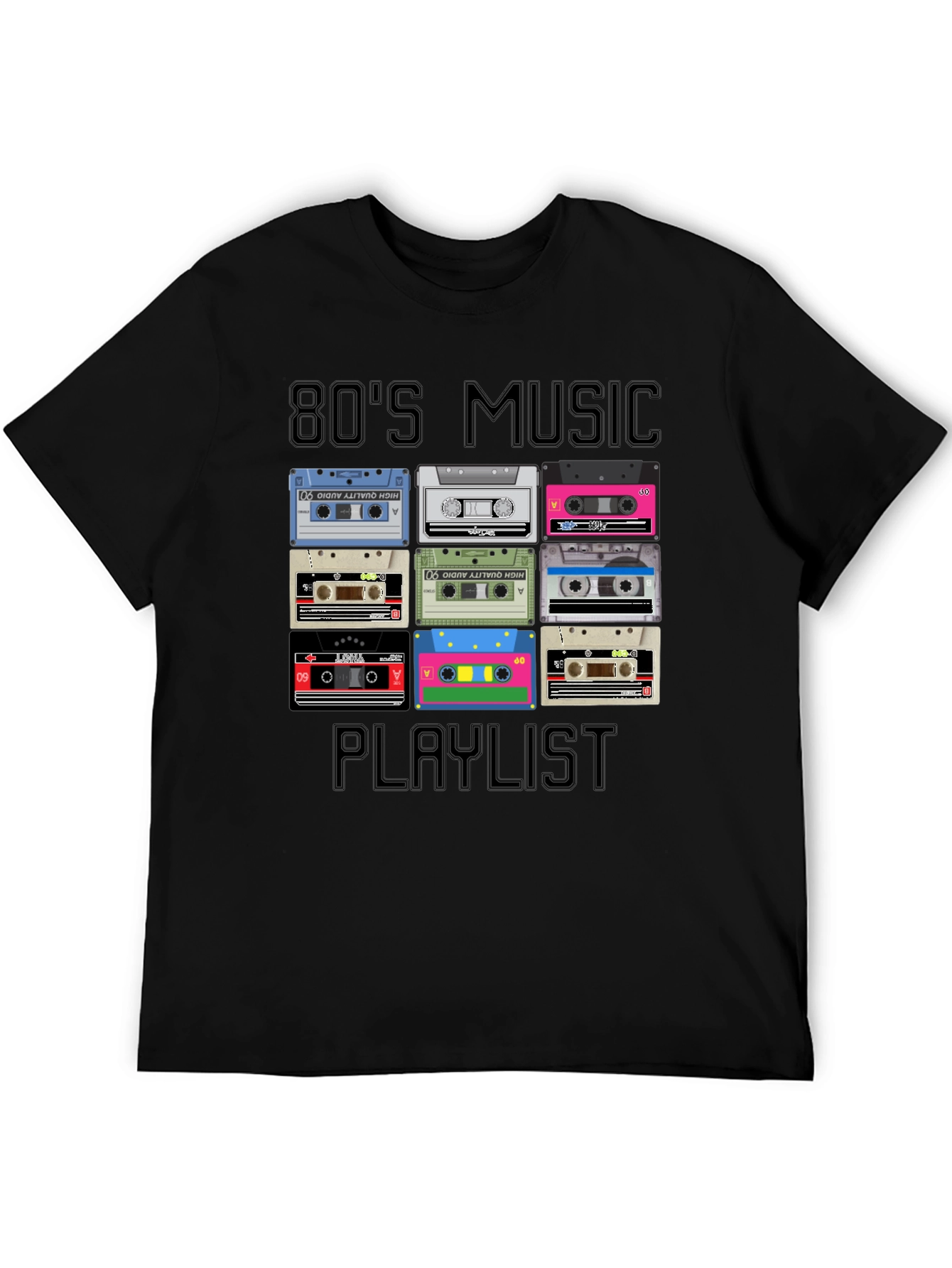 80s Music Playlist T-Shirt Retro Cassette Tape Tee