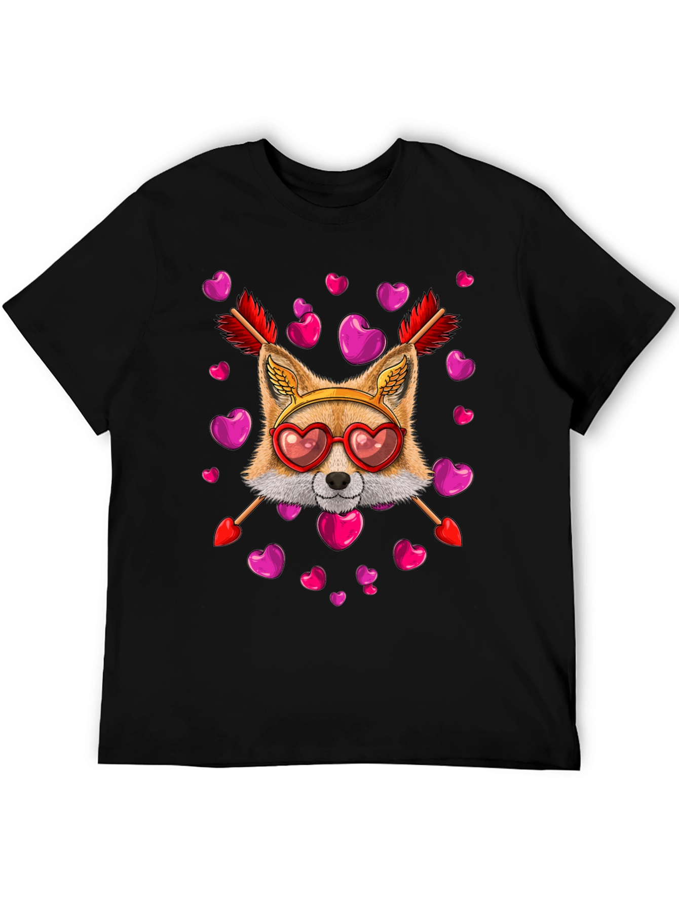 Valentines Day Fox Heart Arrows T-Shirt