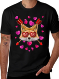 Valentines Day Fox Heart Arrows T-Shirt