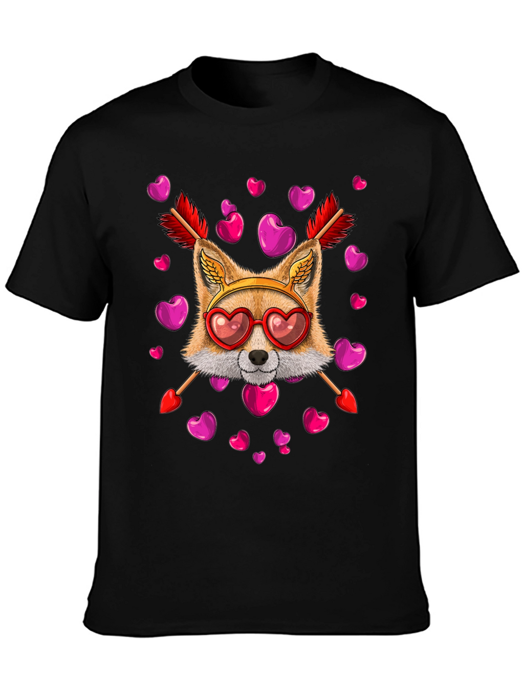 Valentines Day Fox Heart Arrows T-Shirt