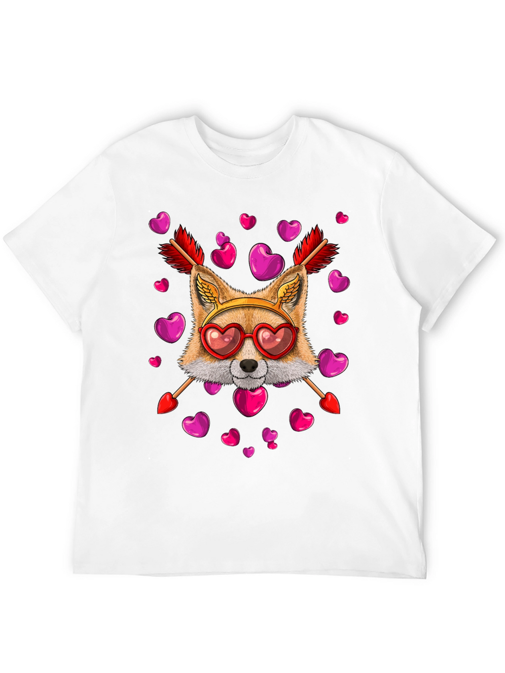 Valentines Day Fox Heart Arrows T-Shirt