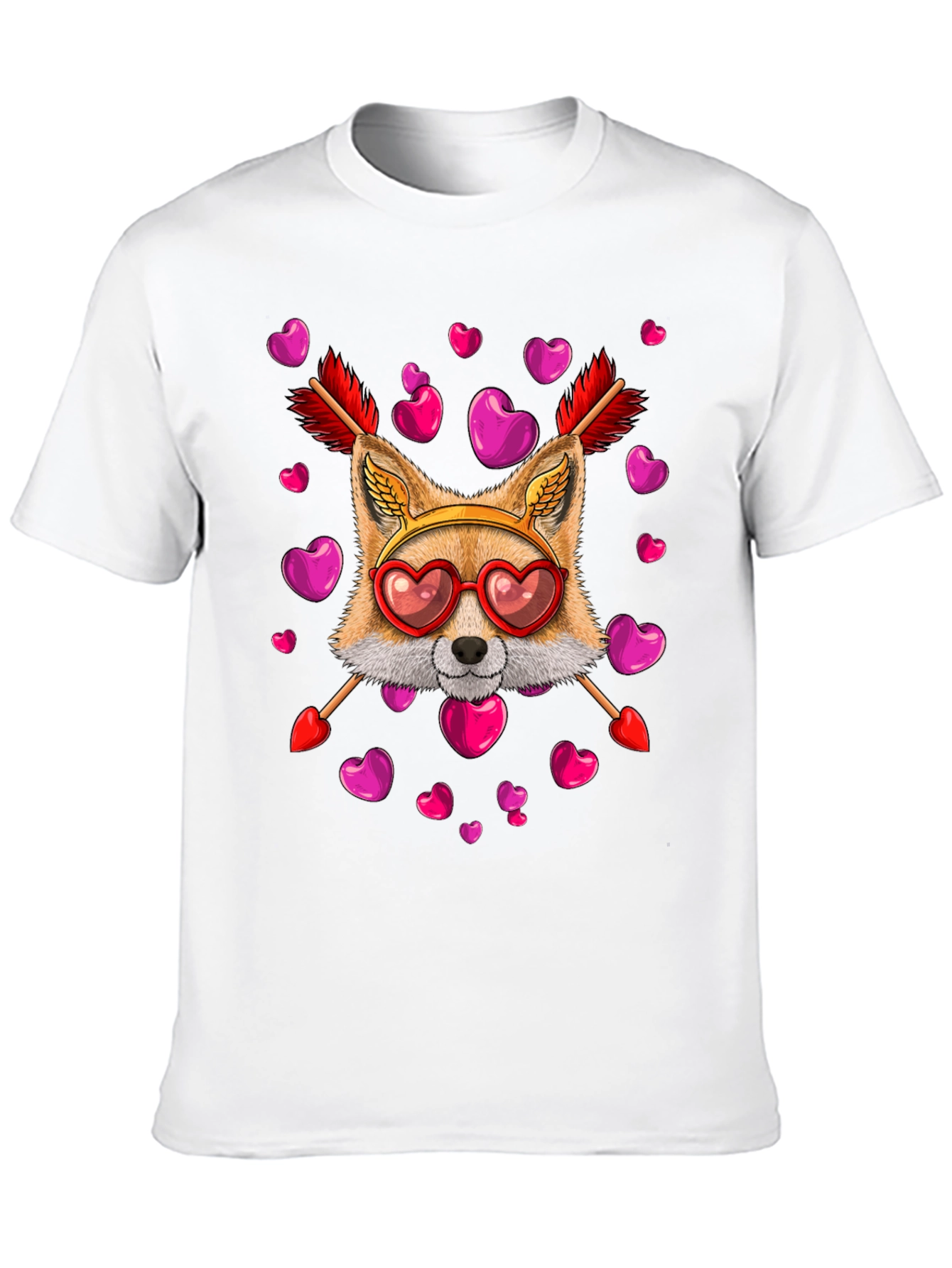 Valentines Day Fox Heart Arrows T-Shirt