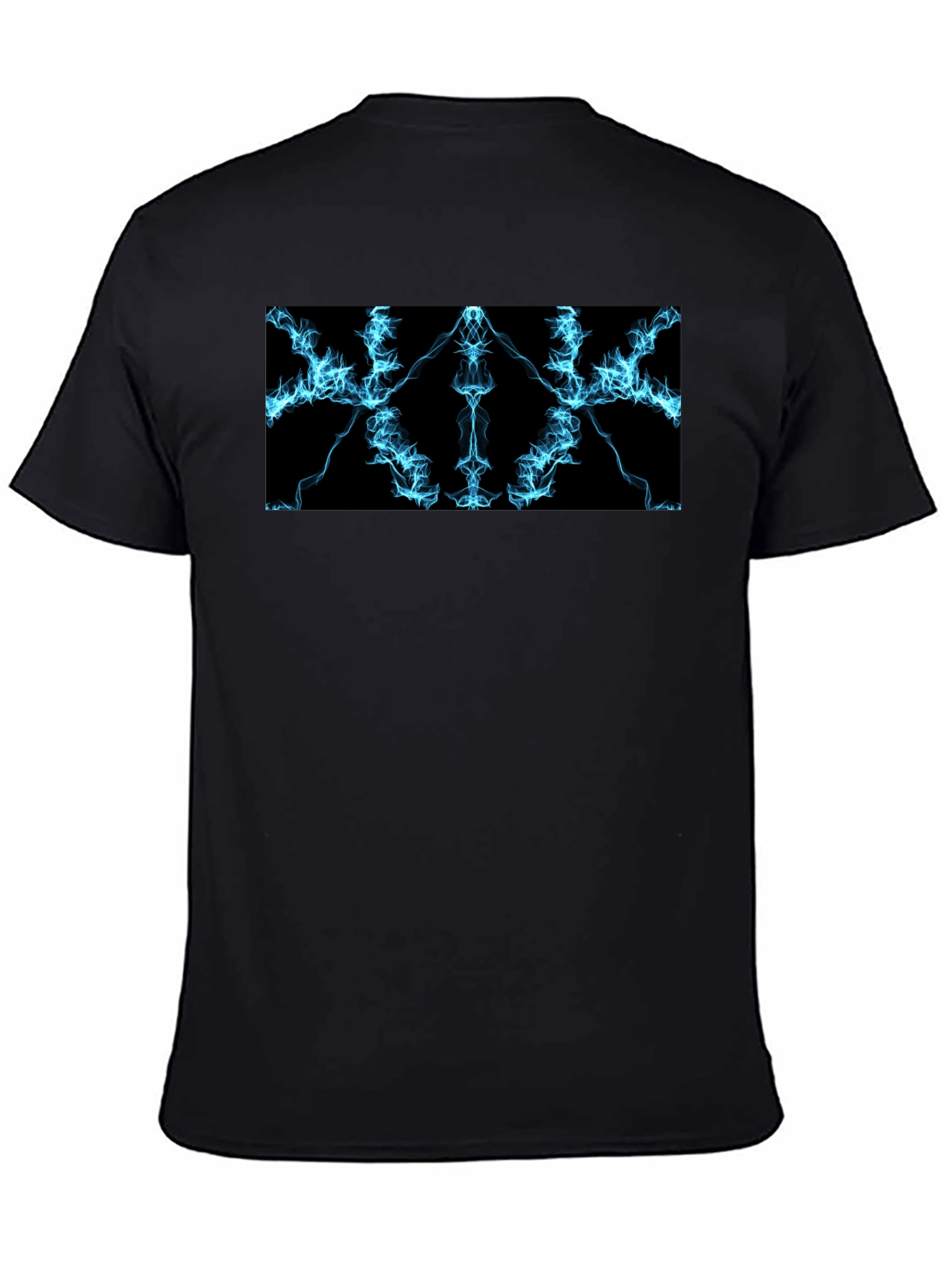 Electric Blue Lightning Graphic Black T-Shirt