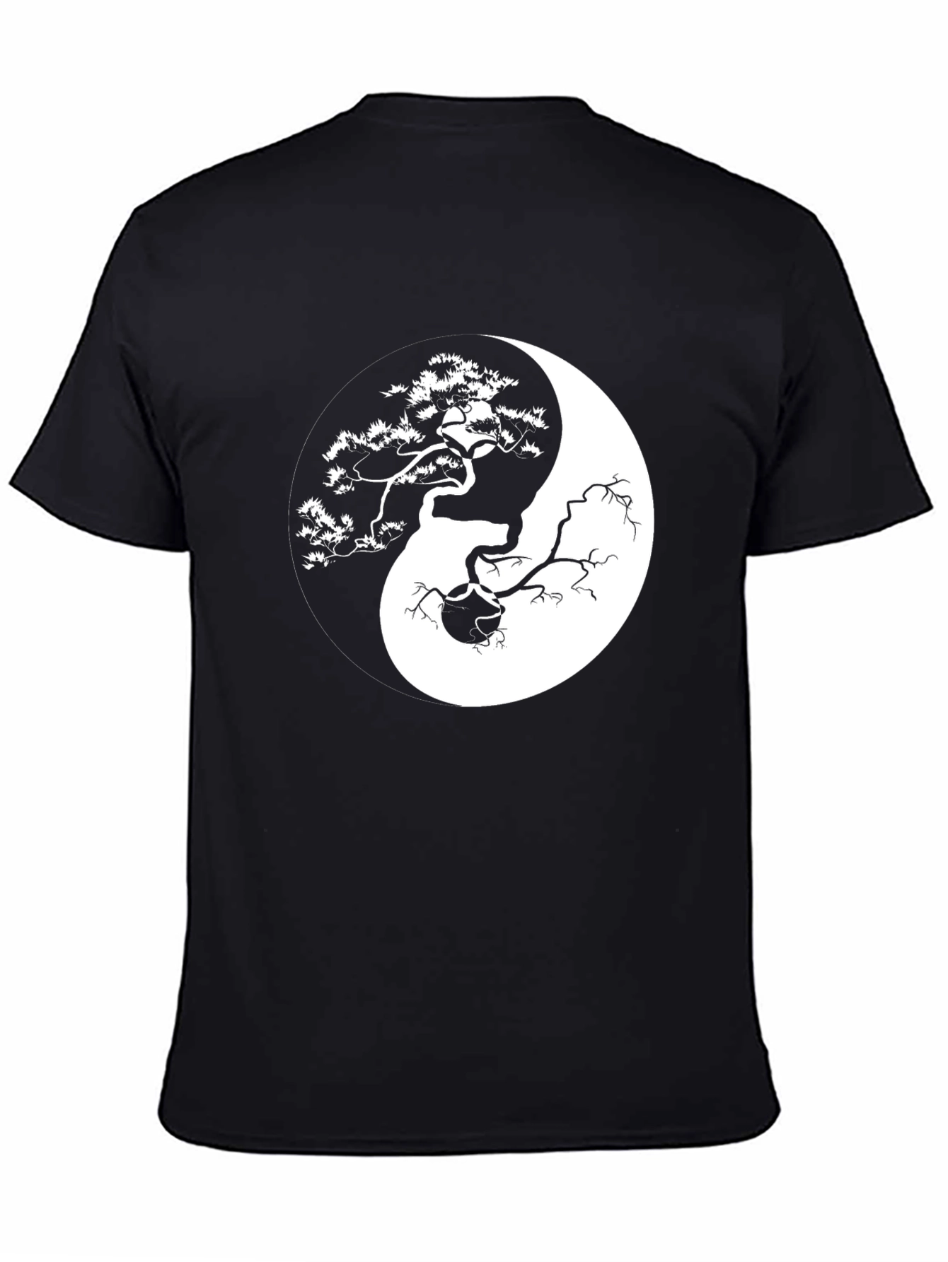 Yin Yang Bonsai Tree Graphic T-Shirt