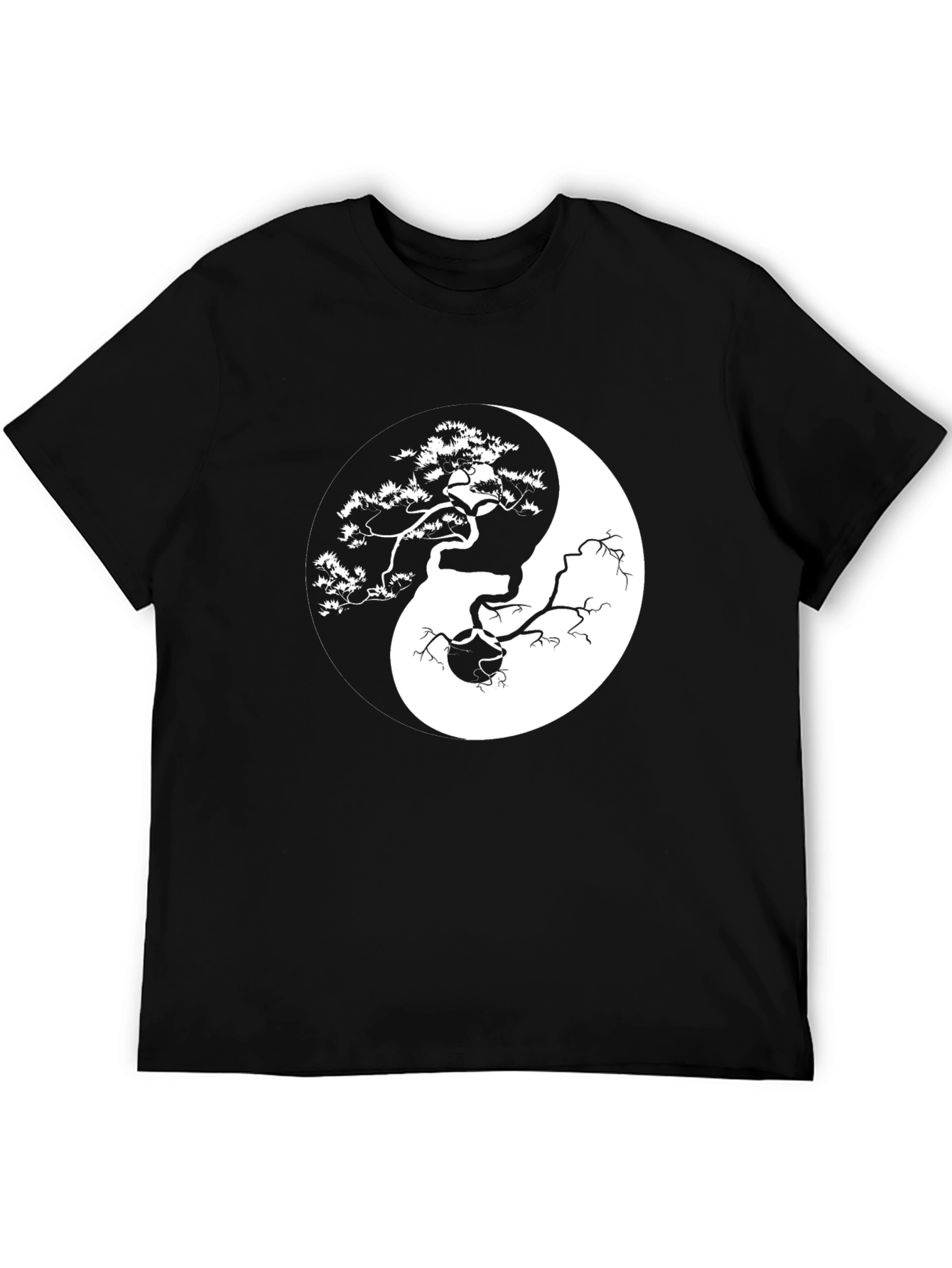 Yin Yang Bonsai Tree Graphic T-Shirt