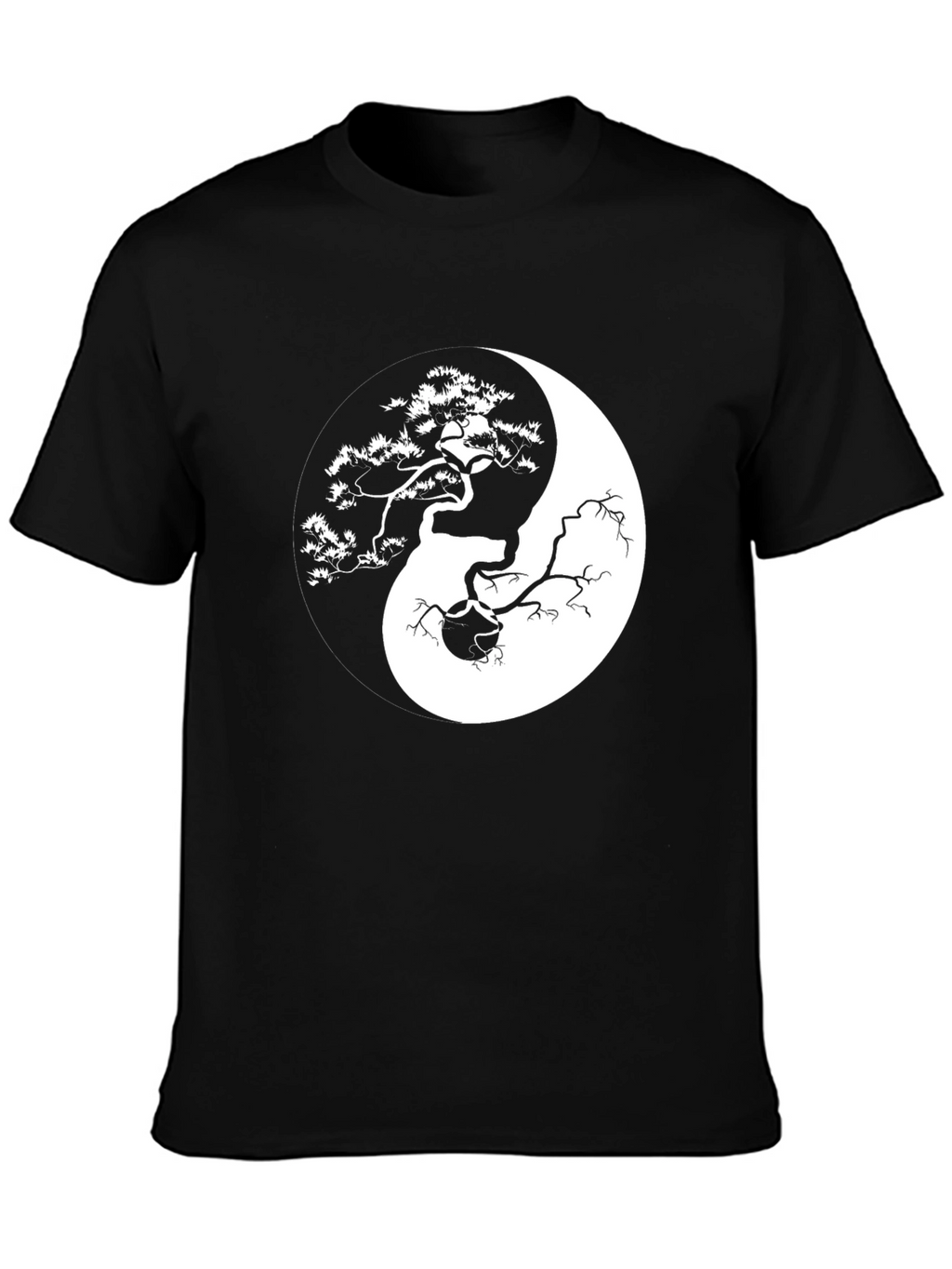 Yin Yang Bonsai Tree Graphic T-Shirt