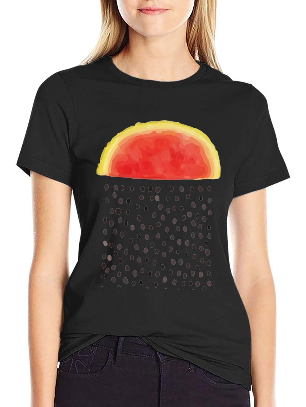 Abstract Watermelon Rain Graphic Tee