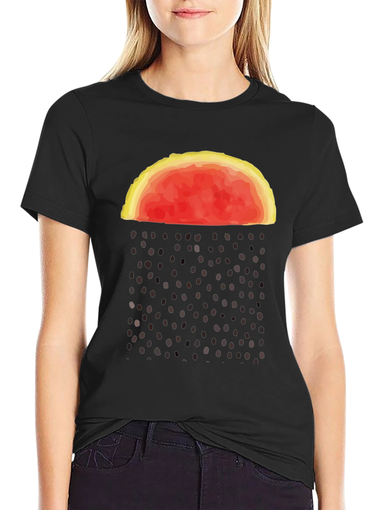 Abstract Watermelon Rain Graphic Tee