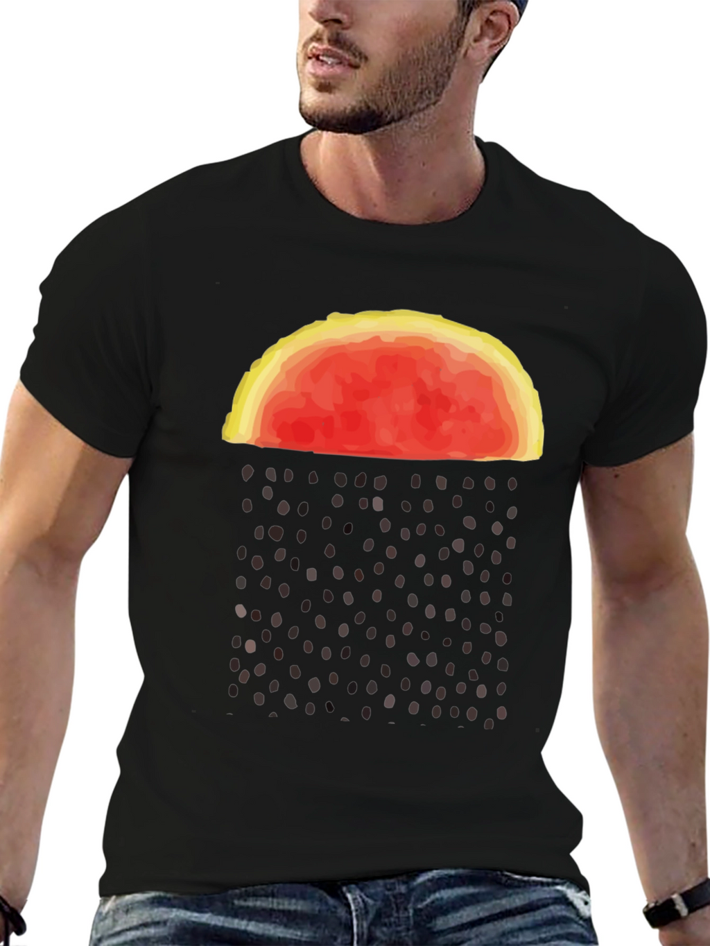 Abstract Watermelon Rain Graphic Tee