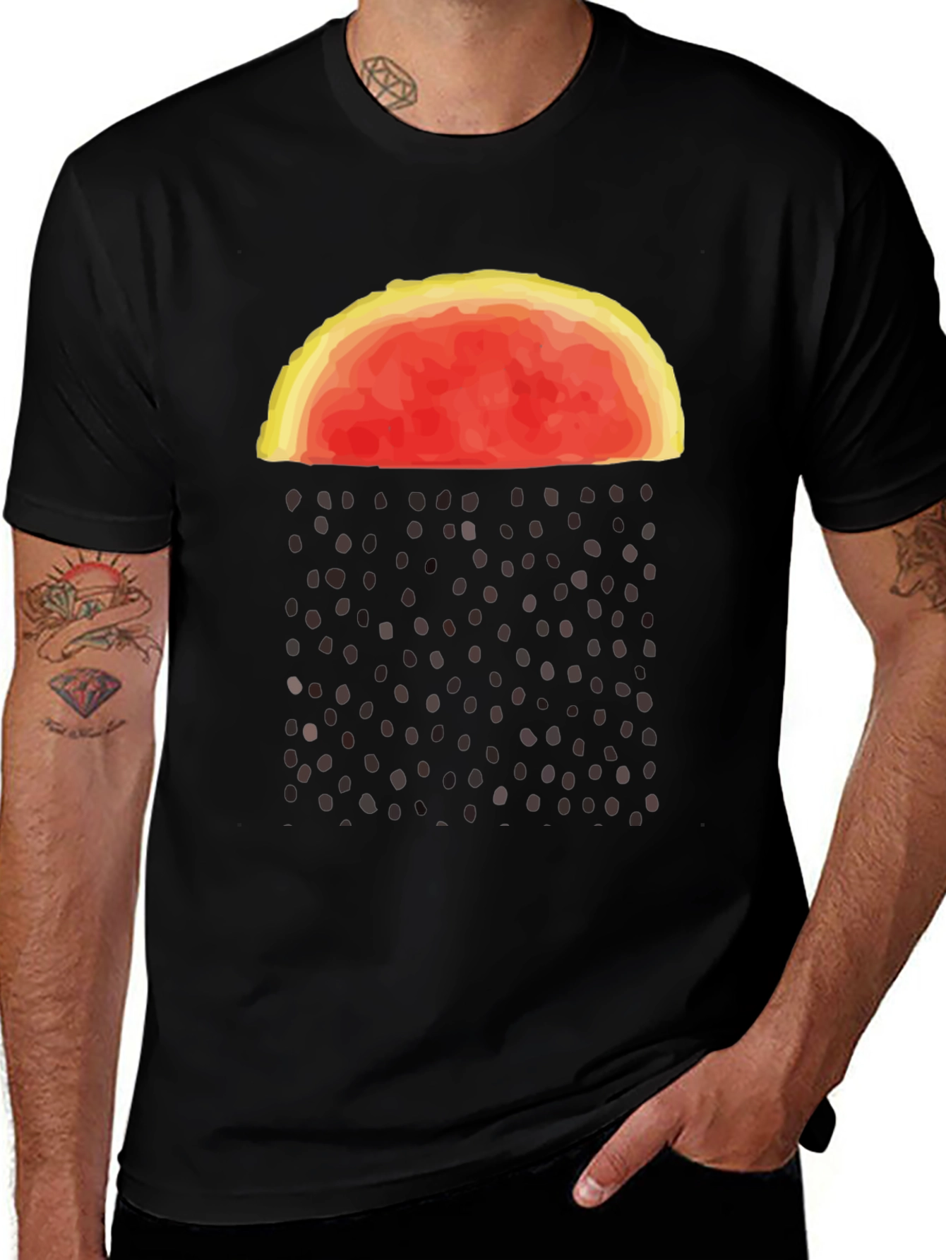 Abstract Watermelon Rain Graphic Tee