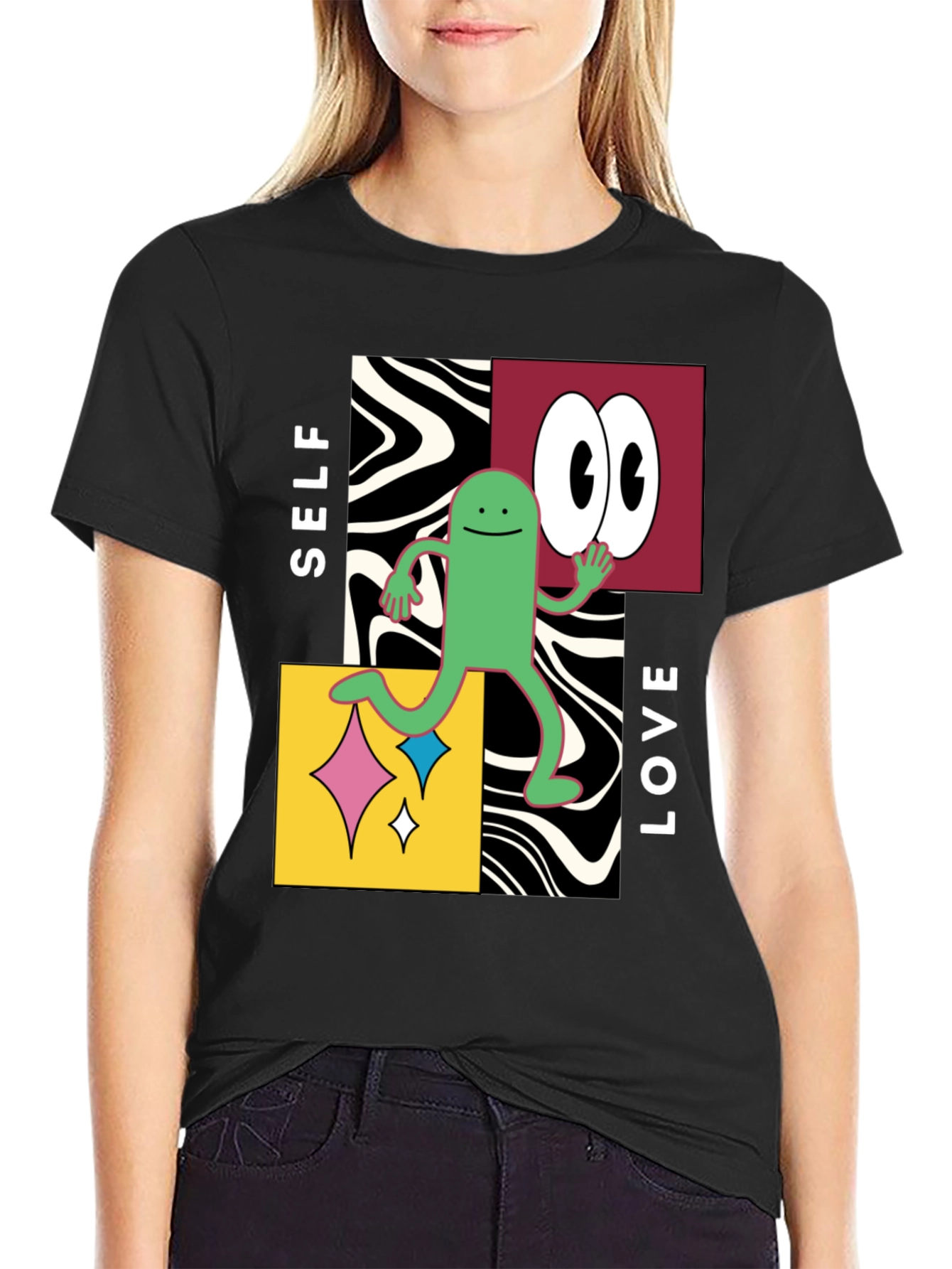 Self Love Graphic Tee - Black Cotton Blend