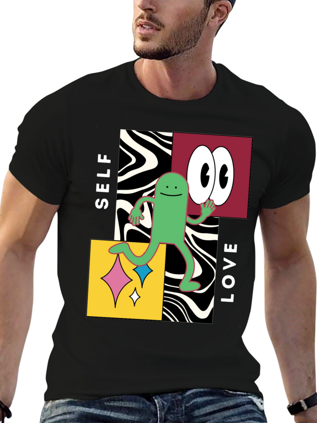 Self Love Graphic Tee - Black Cotton Blend
