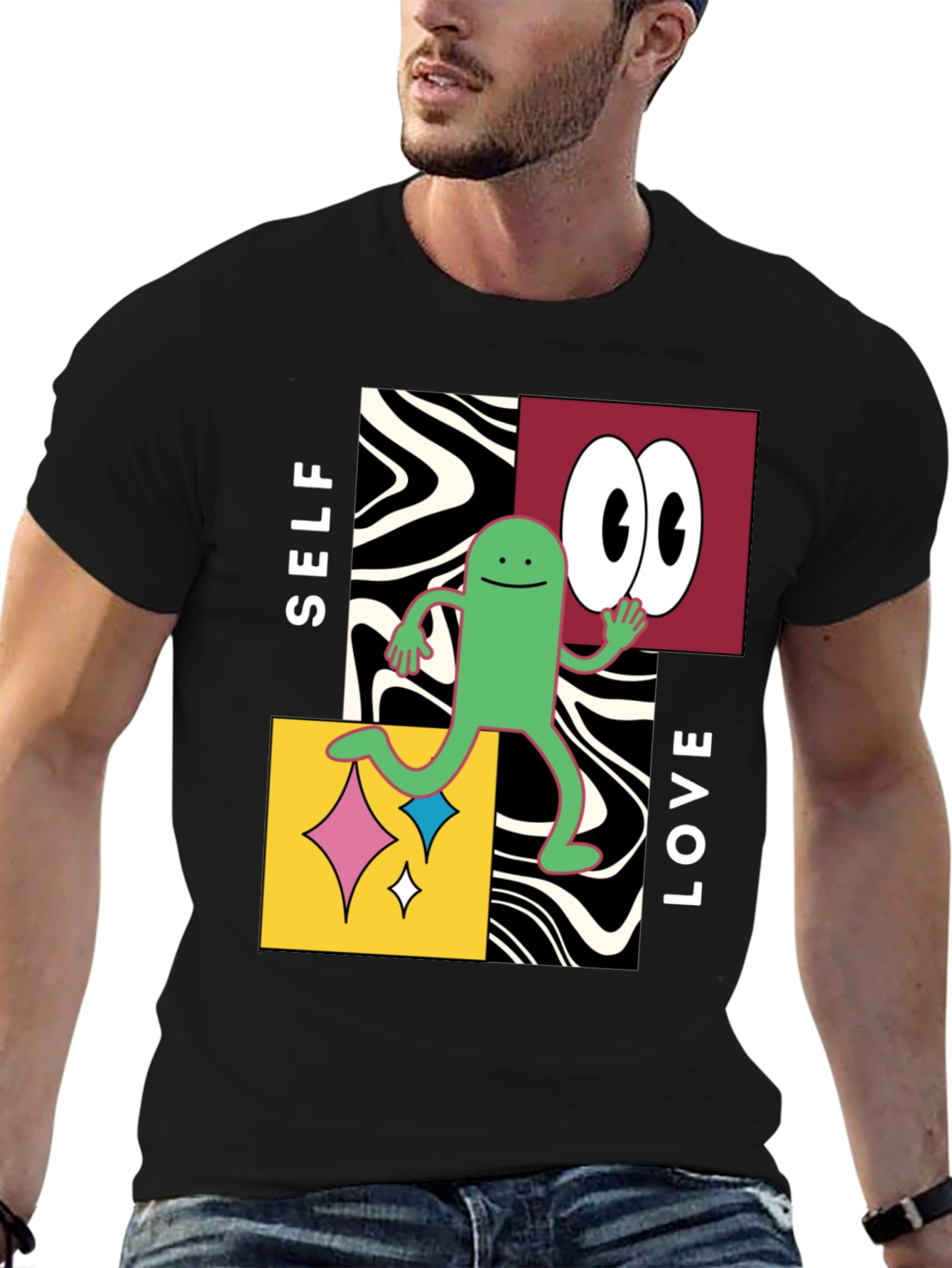 Self Love Graphic Tee - Black Cotton Blend
