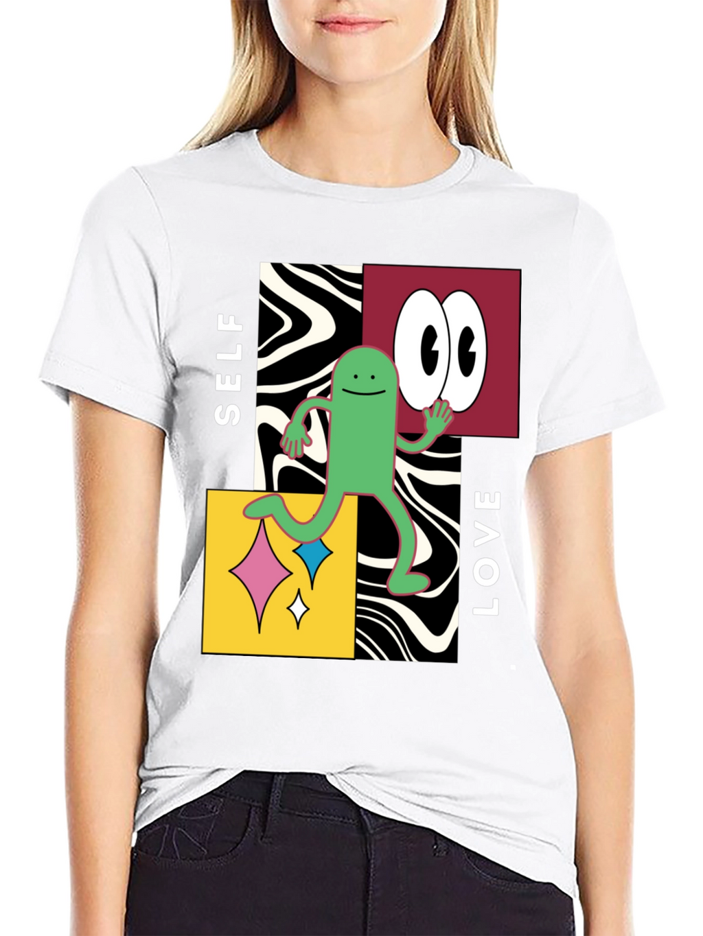 Self Love Graphic Tee - Black Cotton Blend