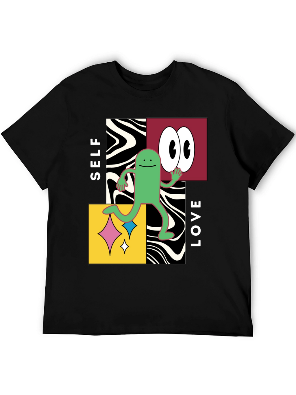 Self Love Graphic Tee - Black Cotton Blend