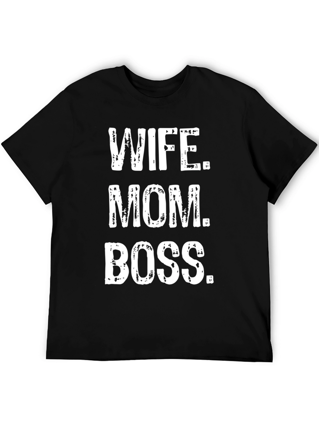 Wife Mom Boss Graphic Tee - Black Cotton T-Shirt