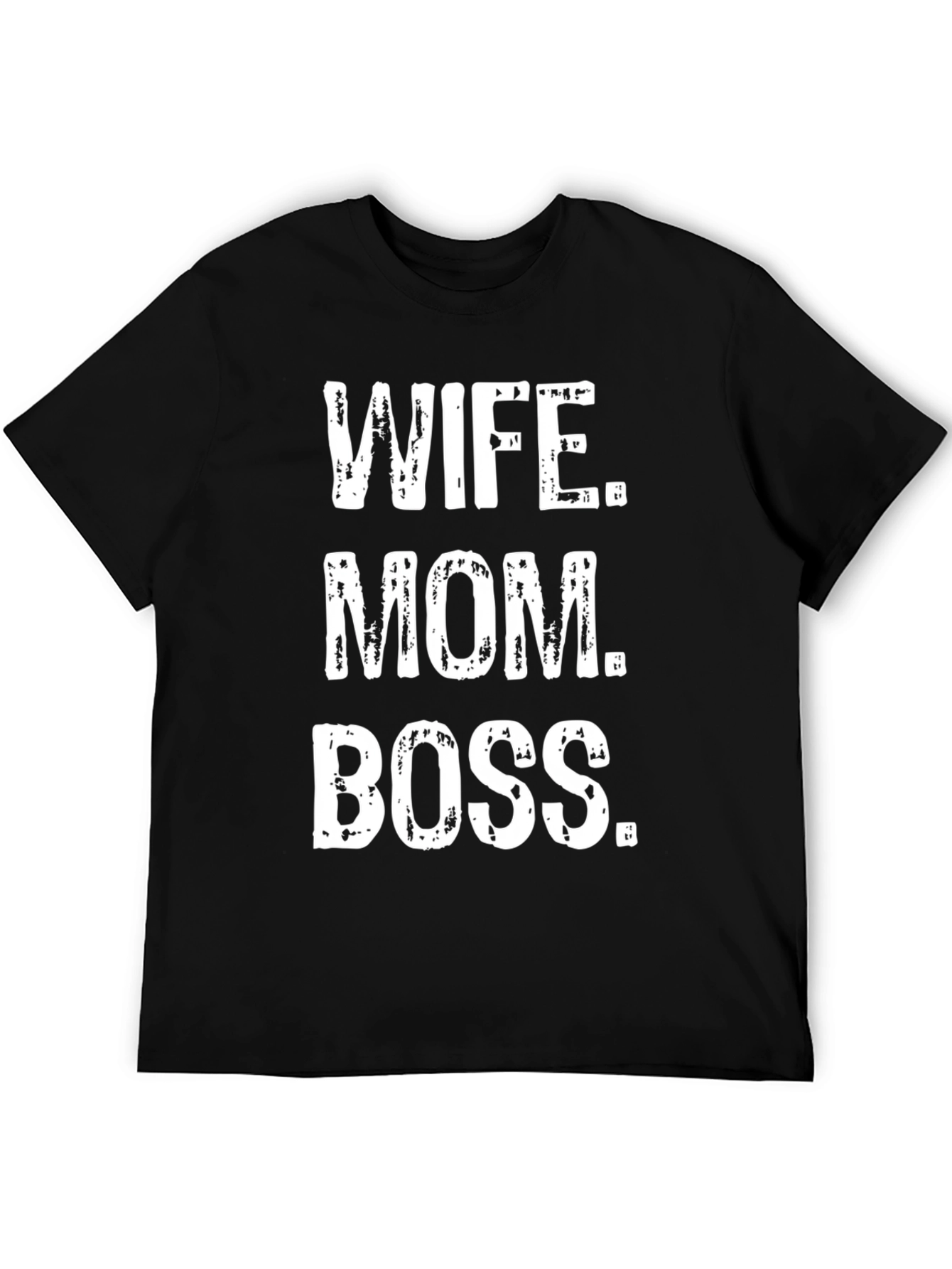 Wife Mom Boss Graphic Tee - Black Cotton T-Shirt