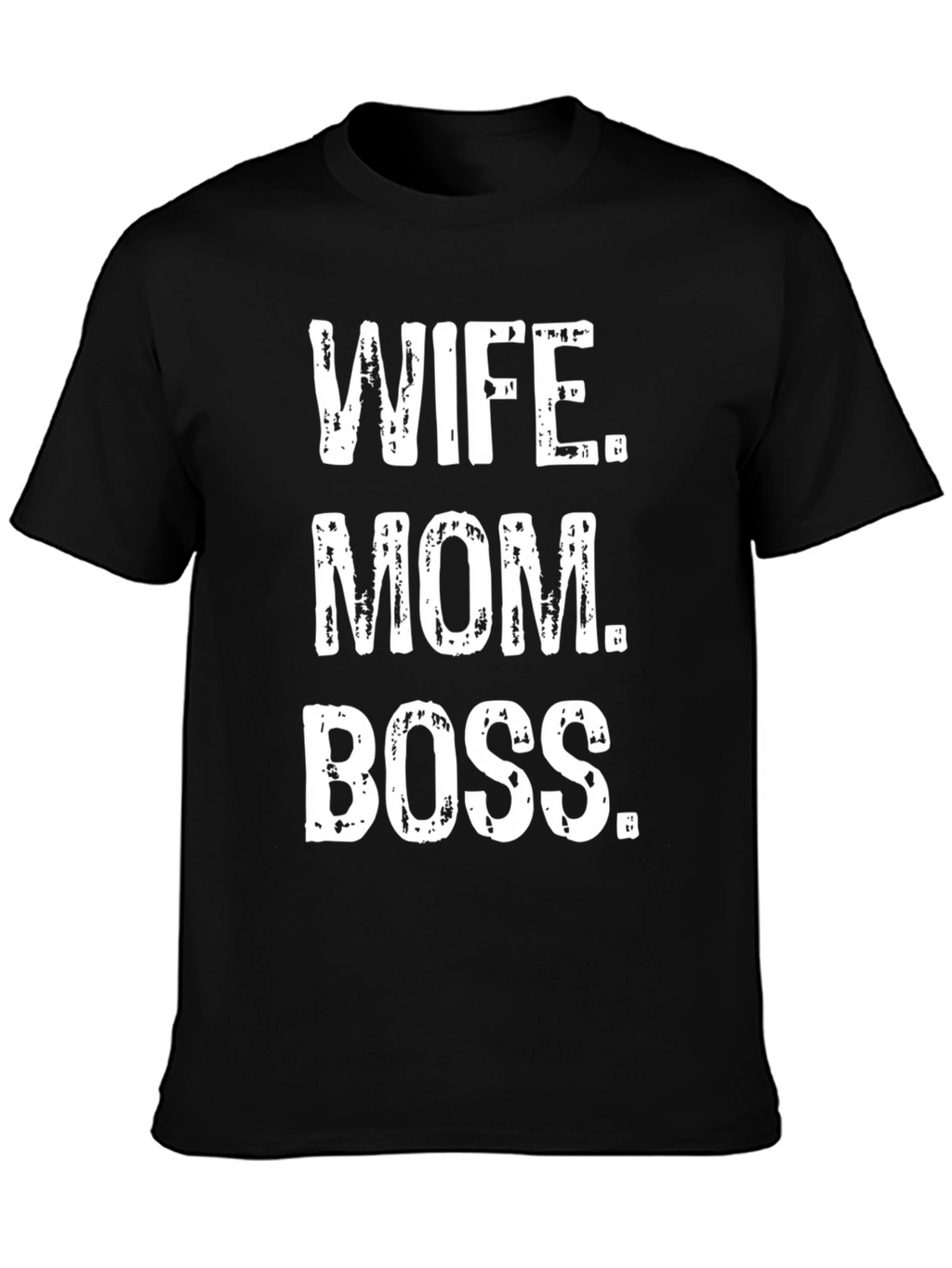 Wife Mom Boss Graphic Tee - Black Cotton T-Shirt