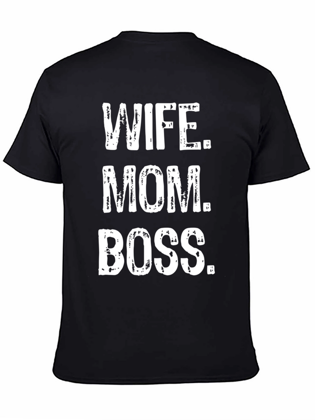 Wife Mom Boss Graphic Tee - Black Cotton T-Shirt