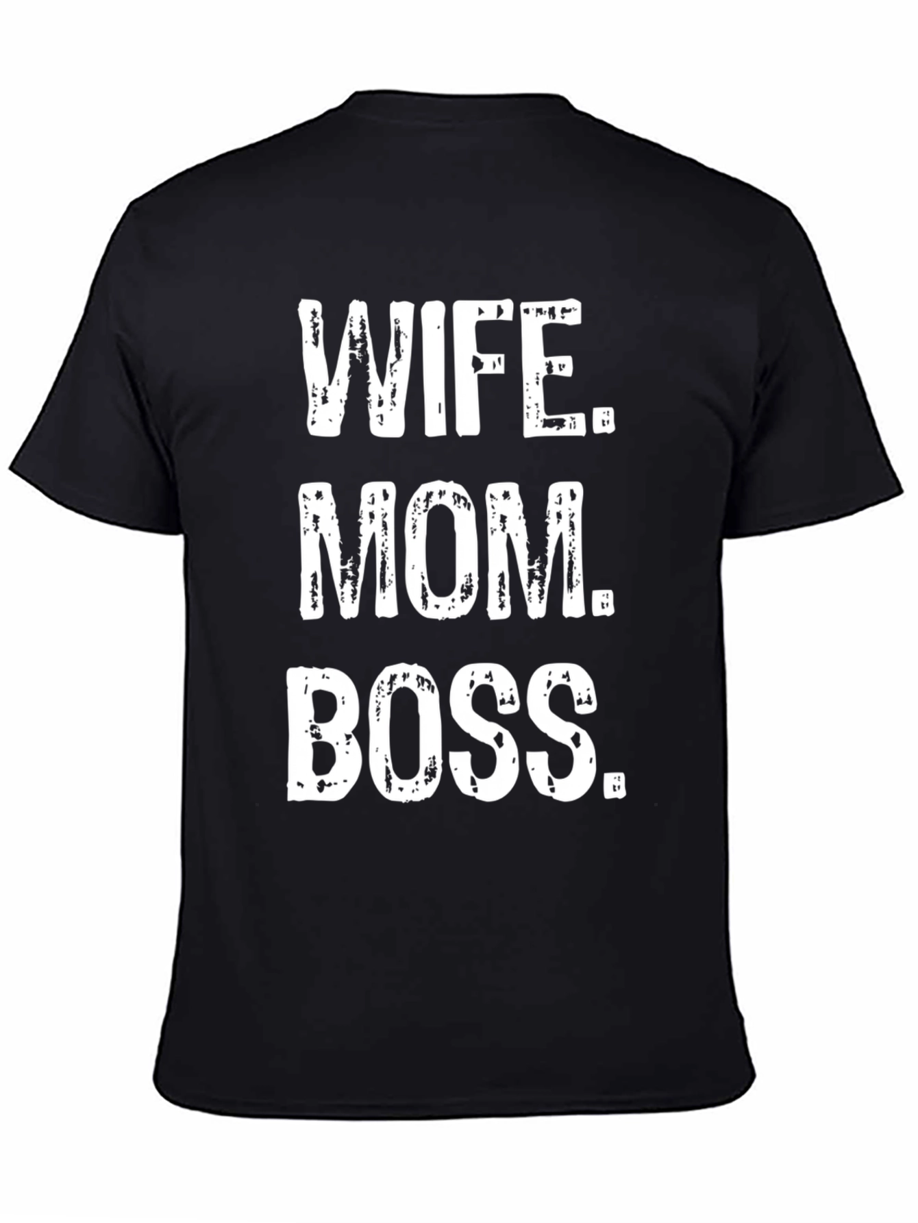 Wife Mom Boss Graphic Tee - Black Cotton T-Shirt