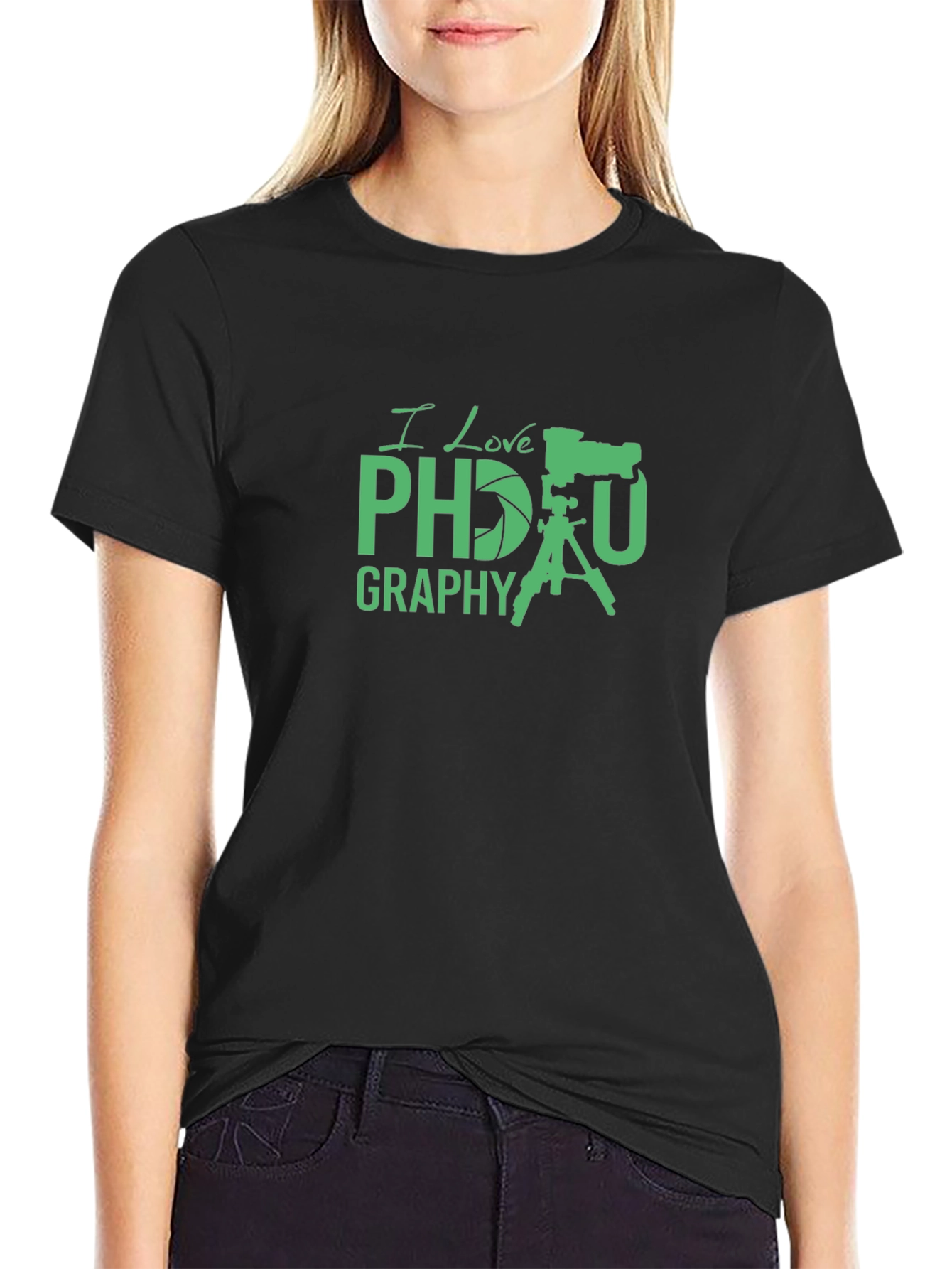 I Love Photography Black T-Shirt