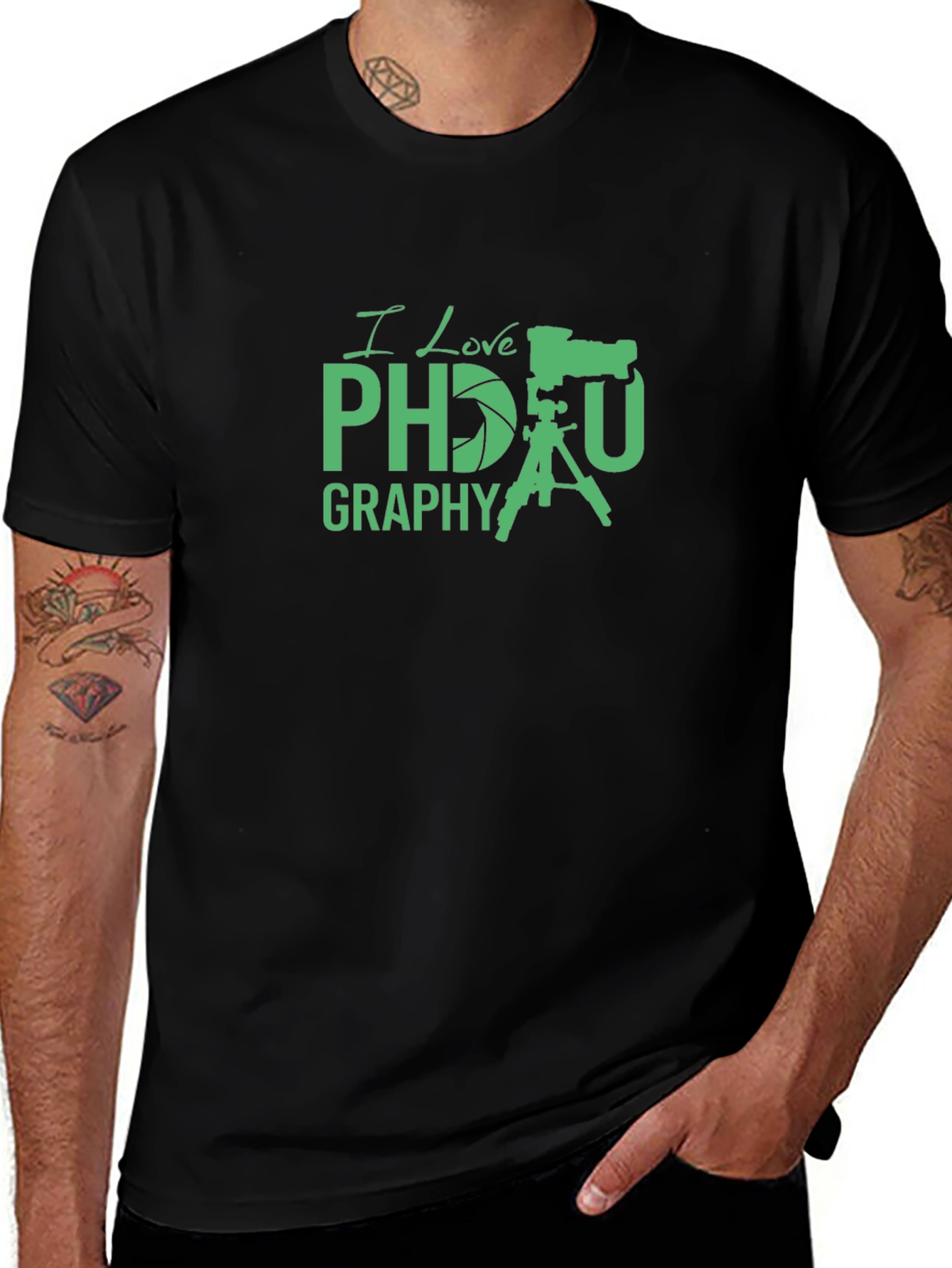 I Love Photography Black T-Shirt