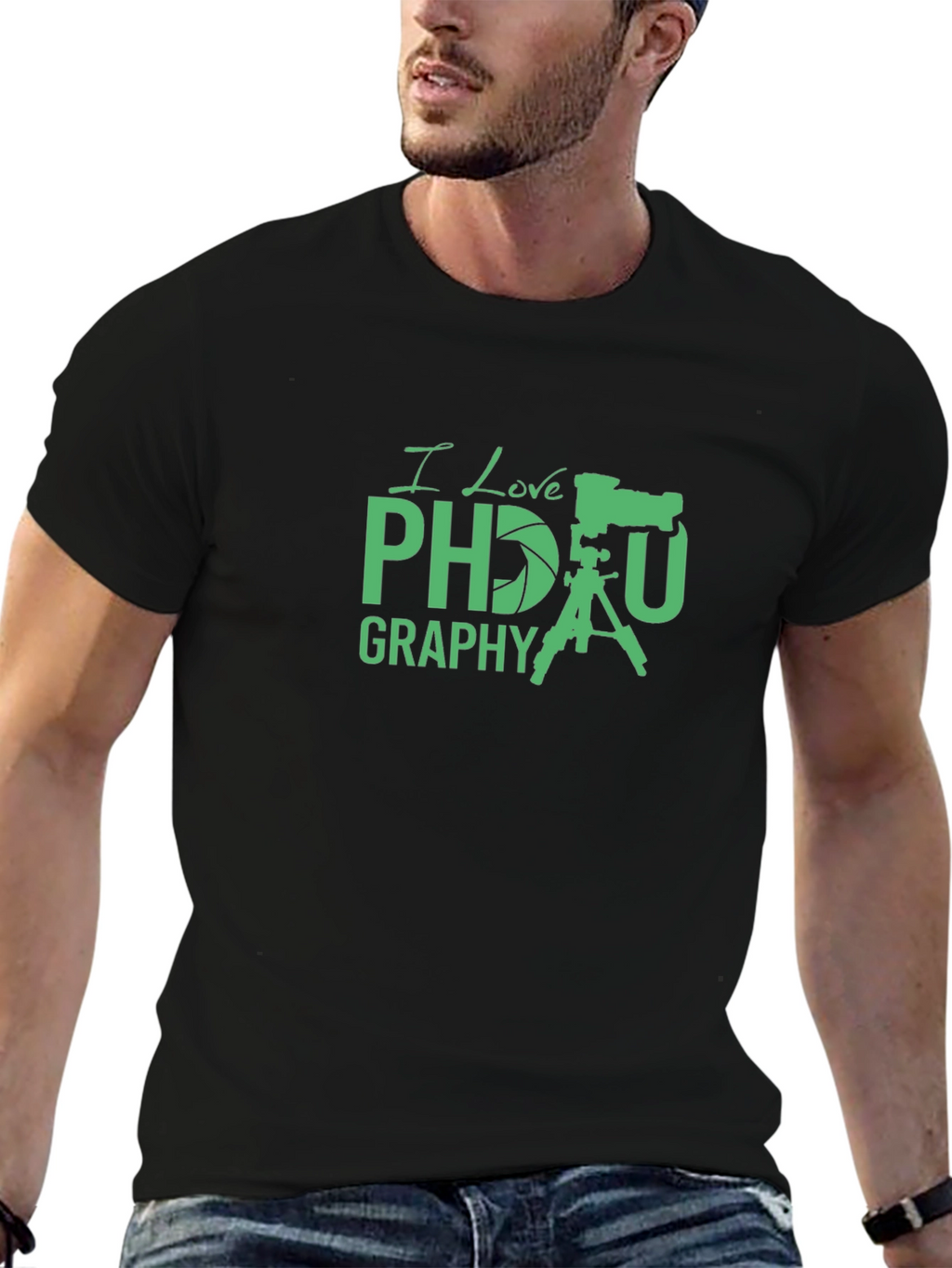 I Love Photography Black T-Shirt