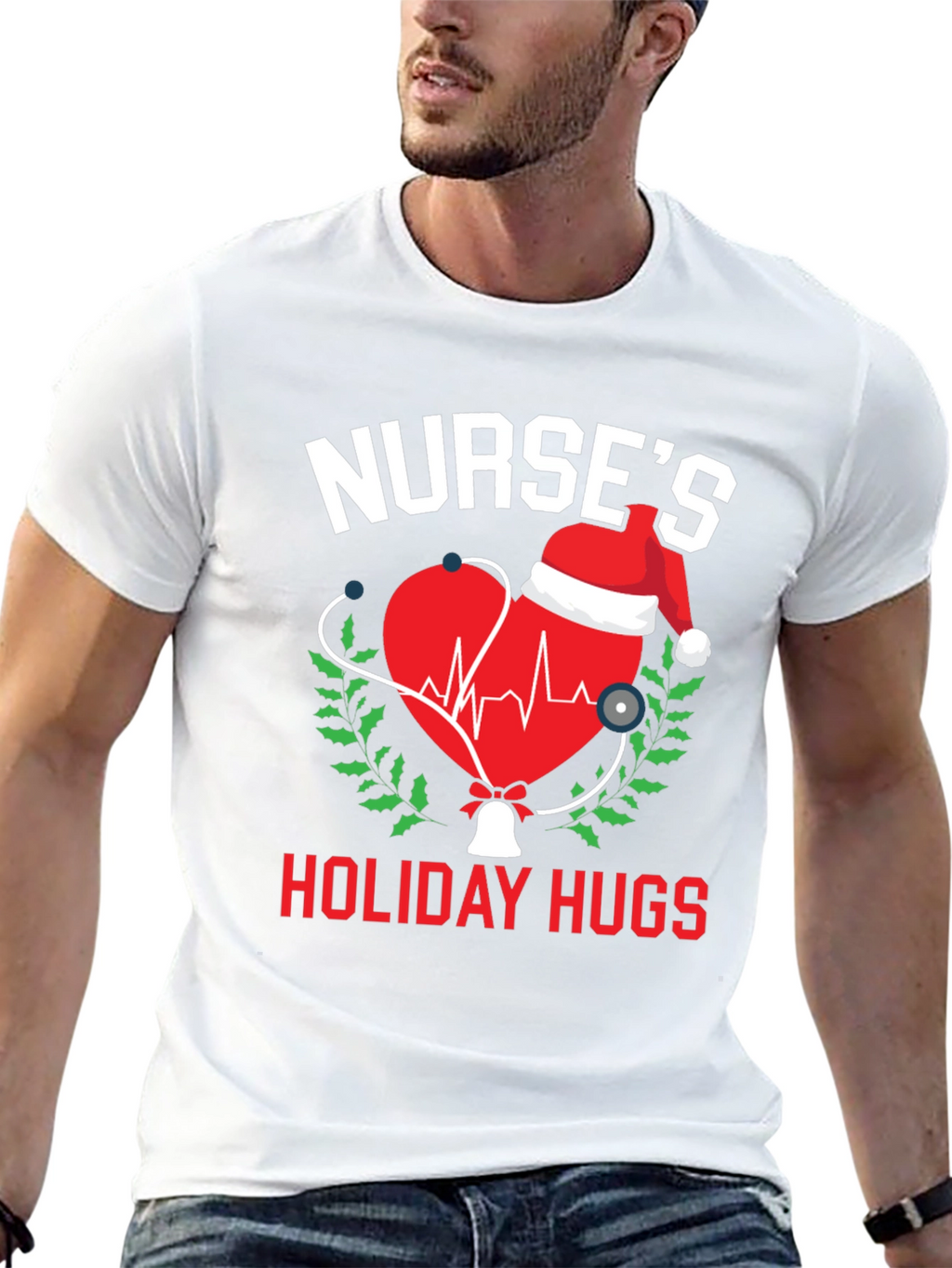 Nurses Holiday Hugs Christmas T-Shirt