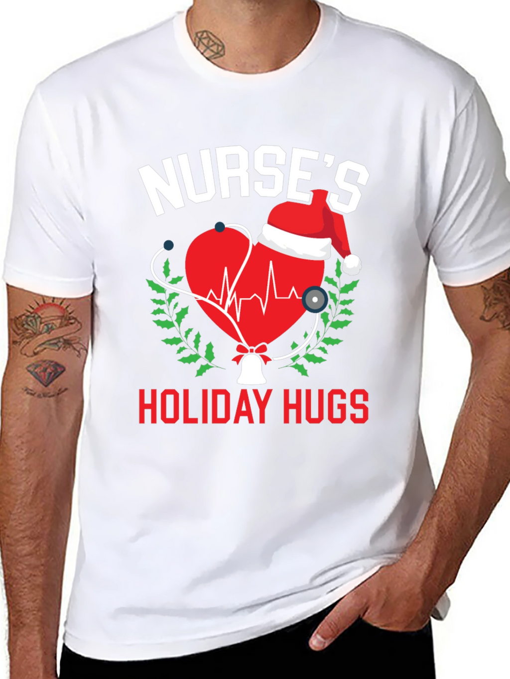 Nurses Holiday Hugs Christmas T-Shirt