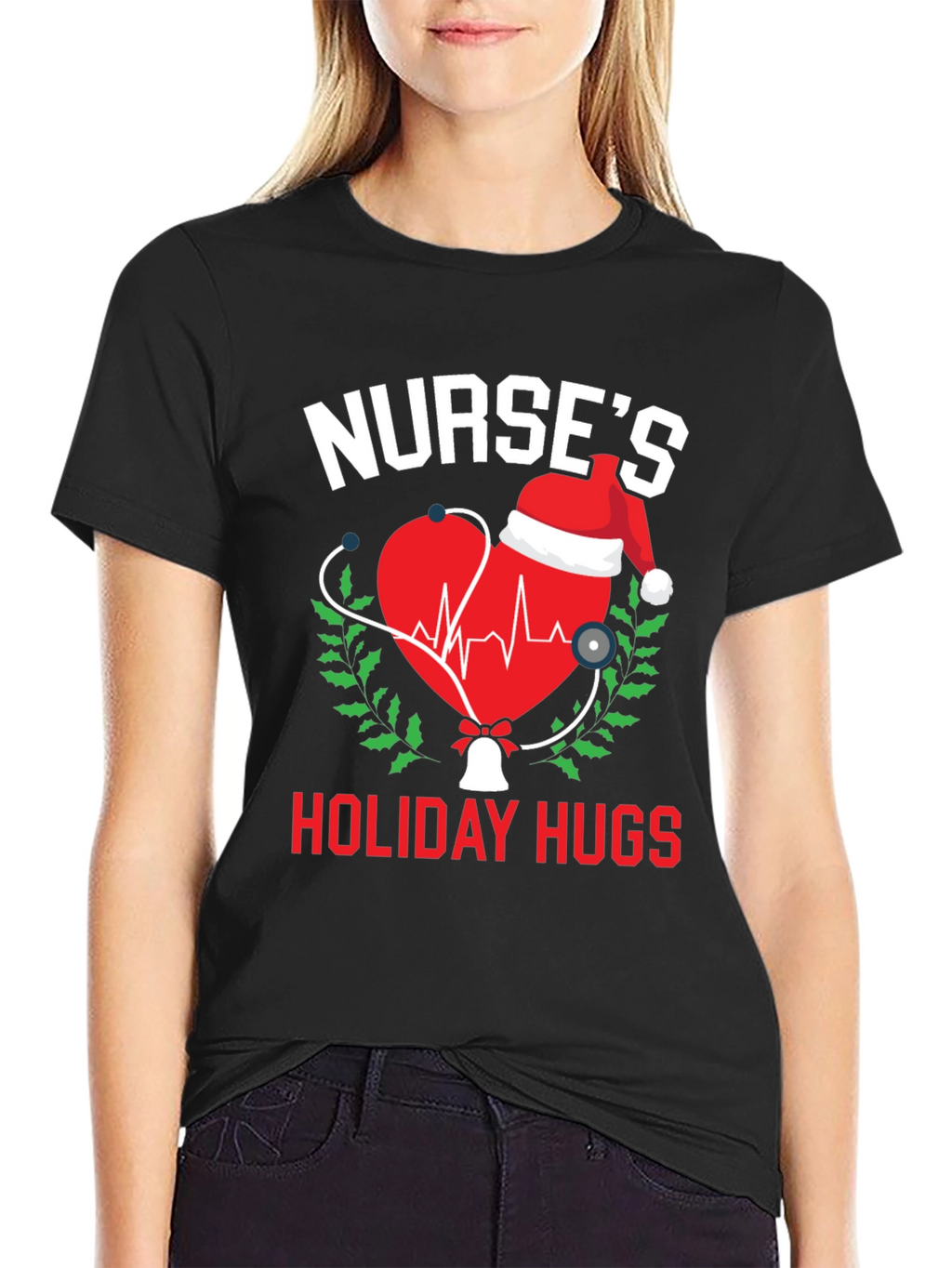 Nurses Holiday Hugs Christmas T-Shirt
