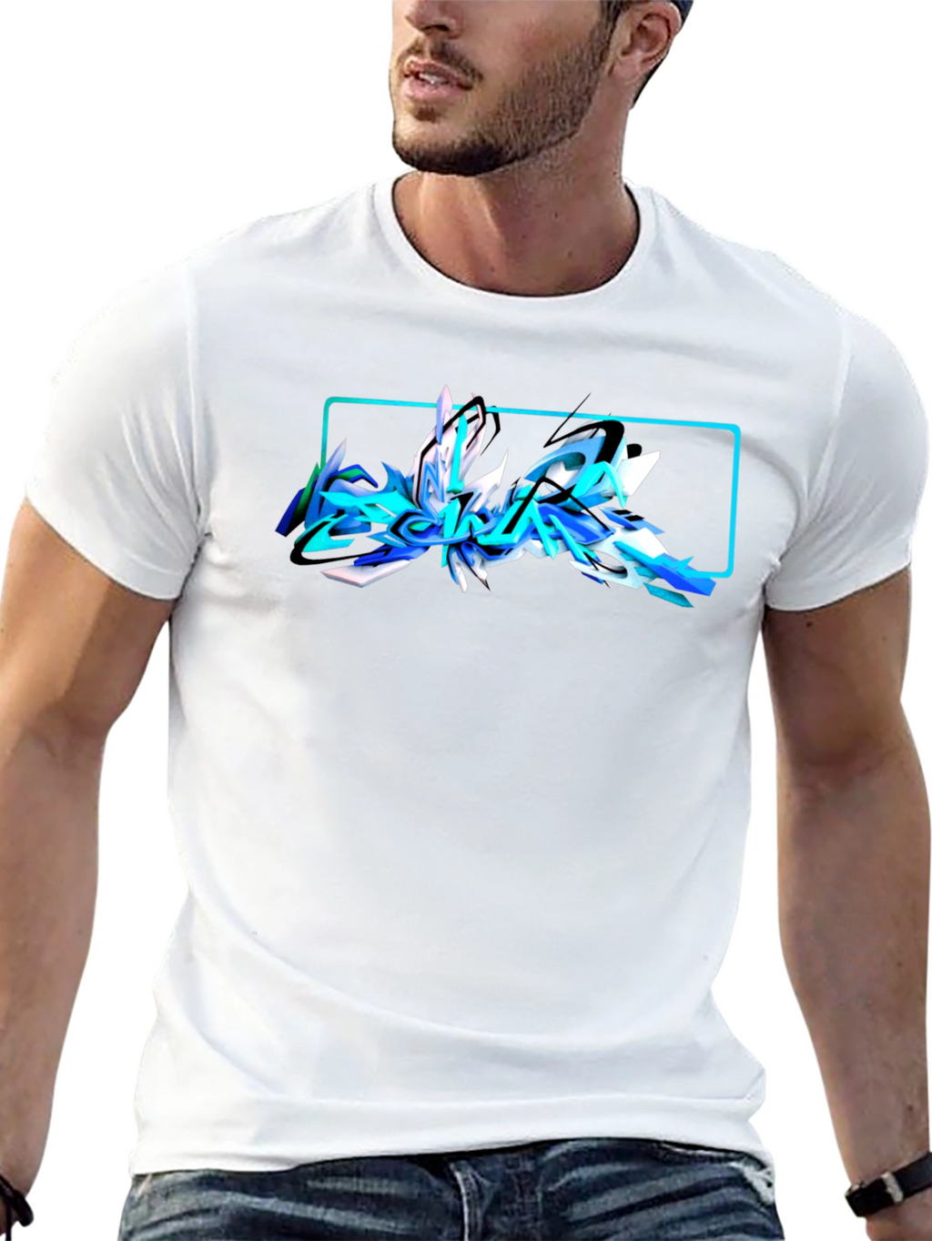 Abstract Graffiti Graphic Black T-Shirt