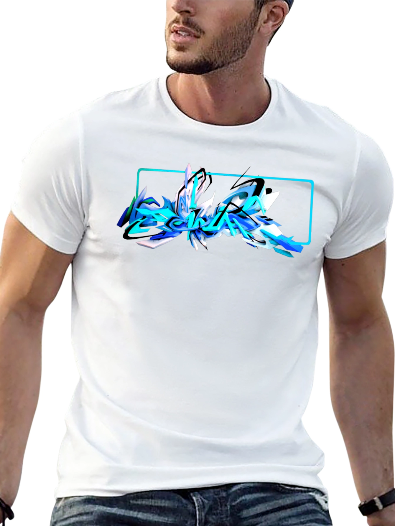 Abstract Graffiti Graphic Black T-Shirt
