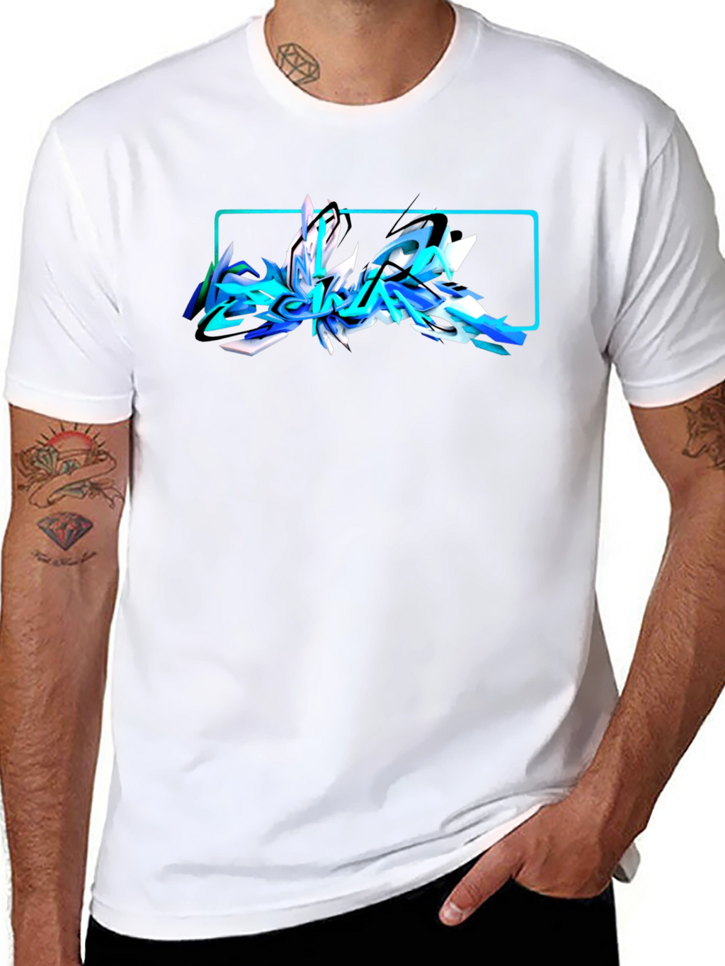Abstract Graffiti Graphic Black T-Shirt