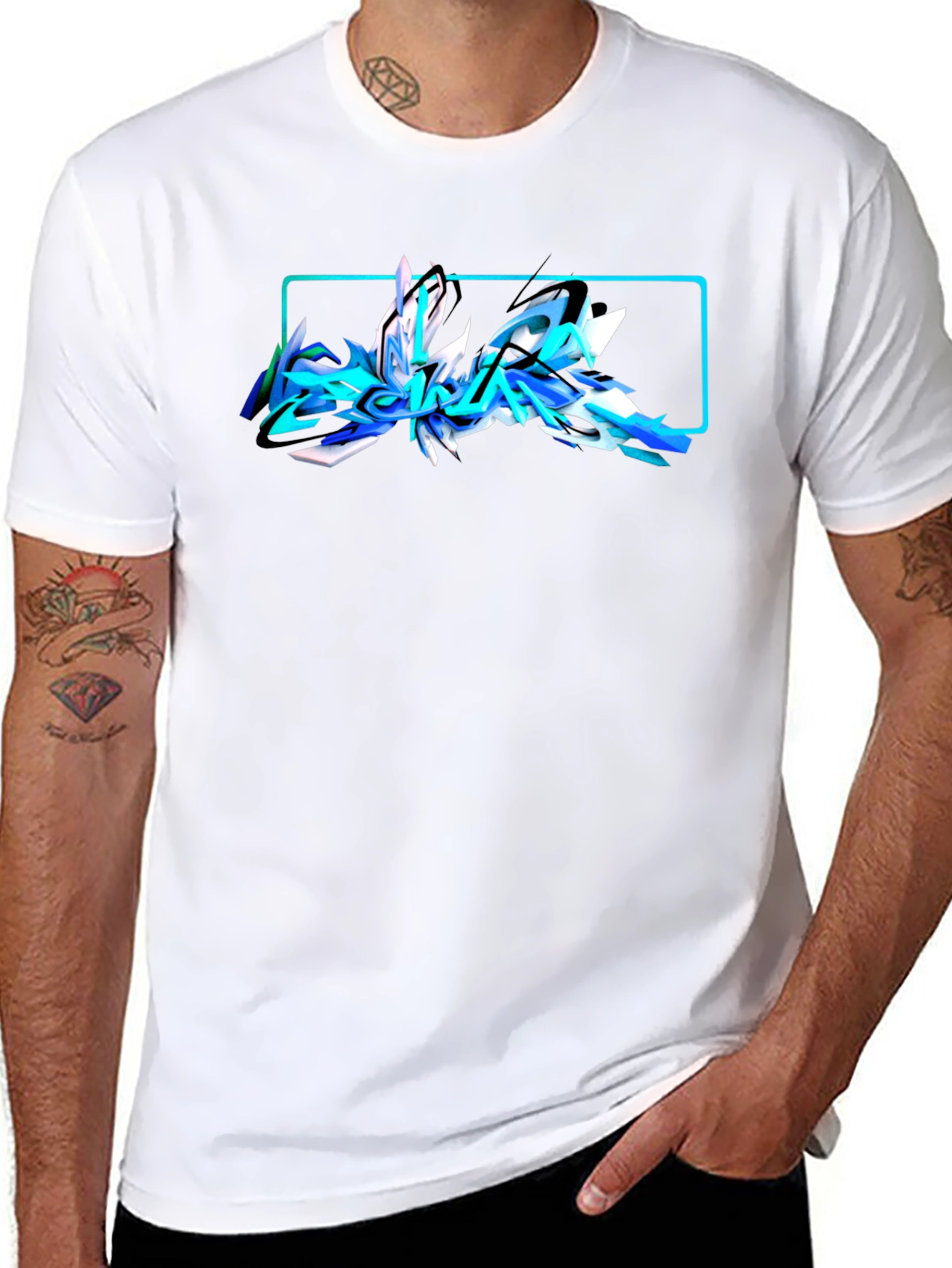Abstract Graffiti Graphic Black T-Shirt