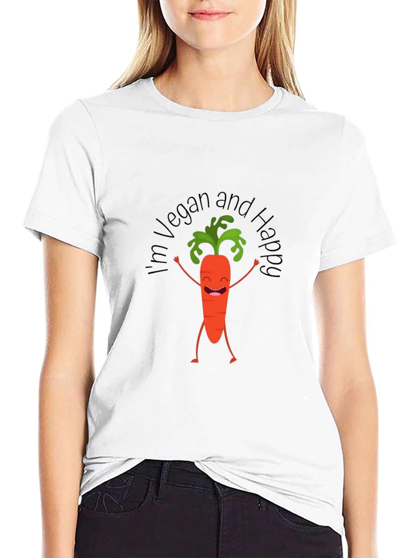 Vegan and Happy Carrot Graphic Tee - Unisex