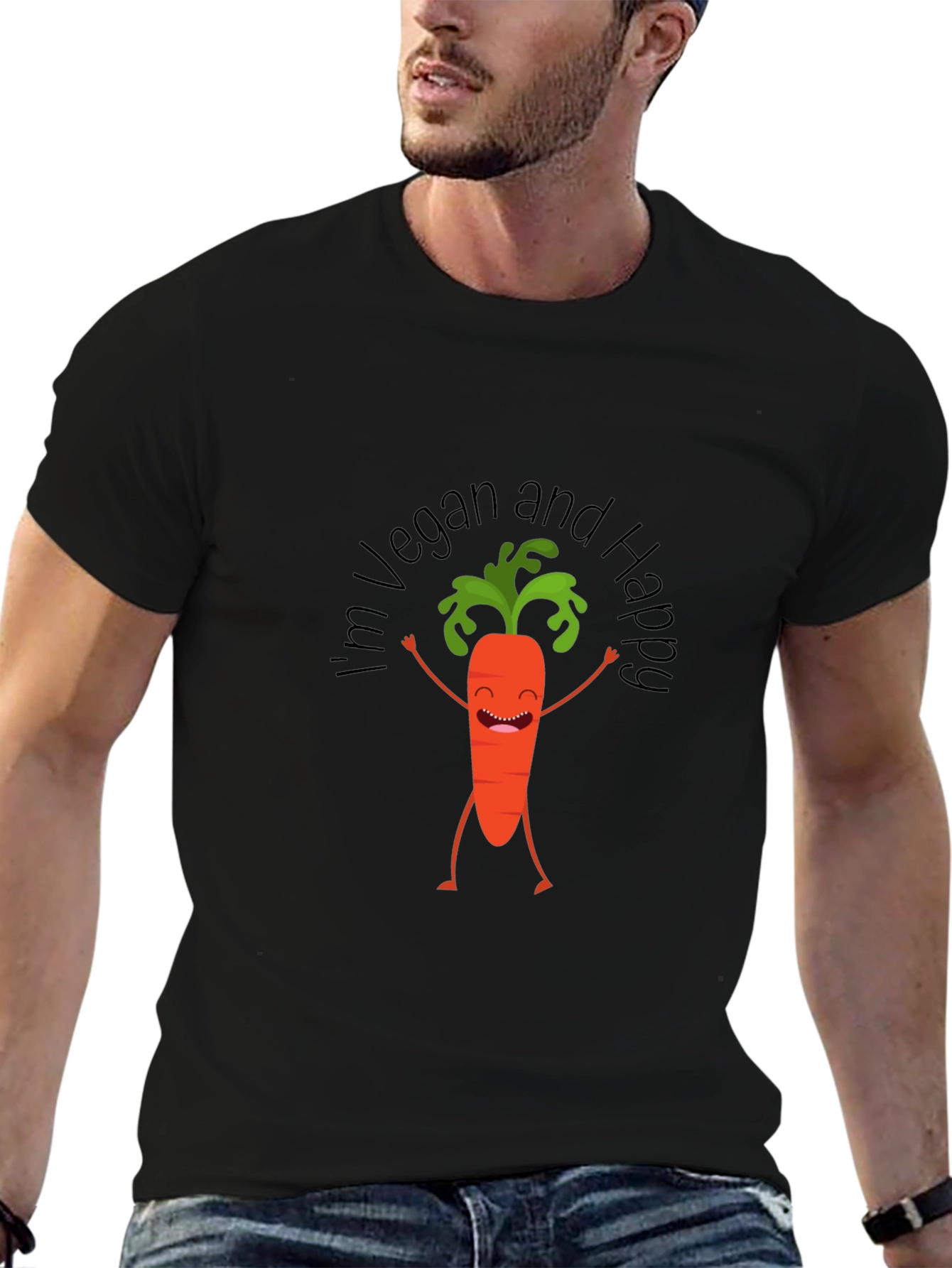 Vegan and Happy Carrot Graphic Tee - Unisex