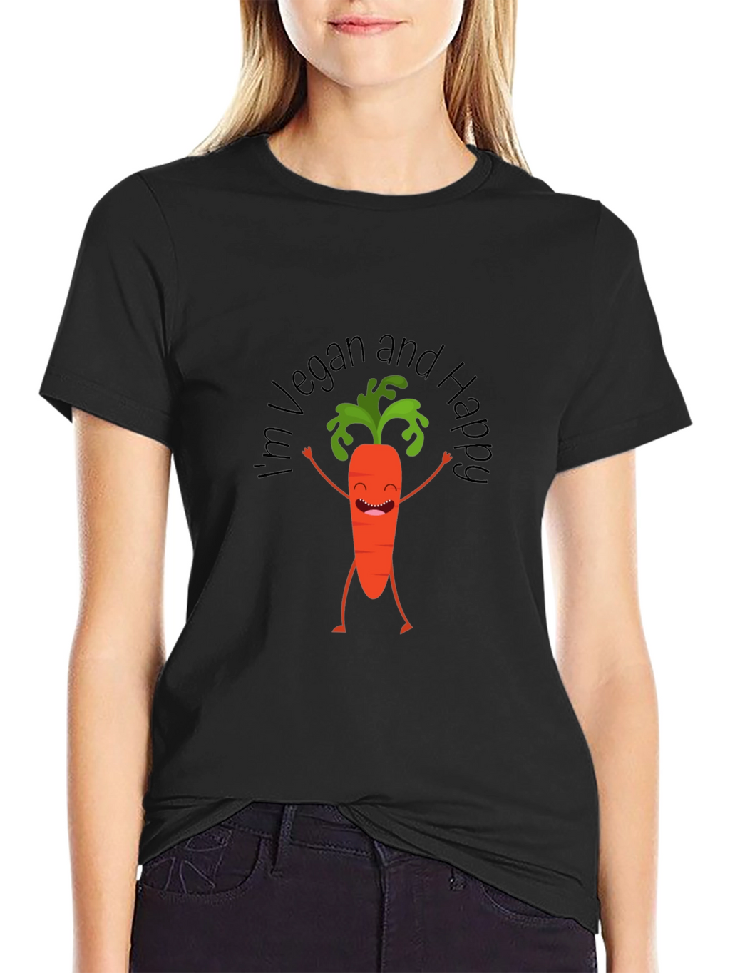 Vegan and Happy Carrot Graphic Tee - Unisex