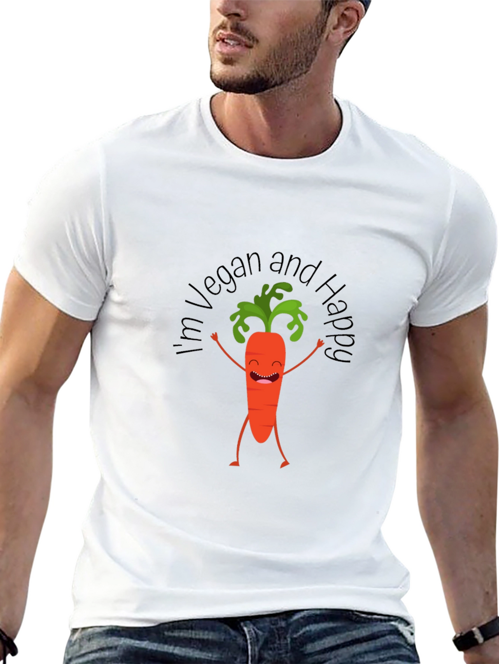 Vegan and Happy Carrot Graphic Tee - Unisex