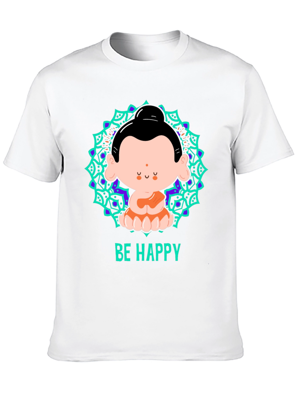 Be Happy Buddha Graphic T-Shirt