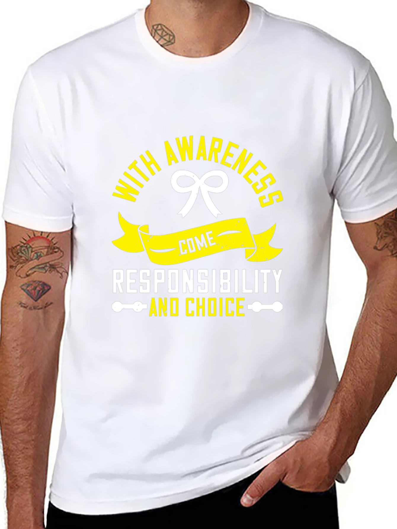Awareness Responsibility and Choice Black T-Shirt