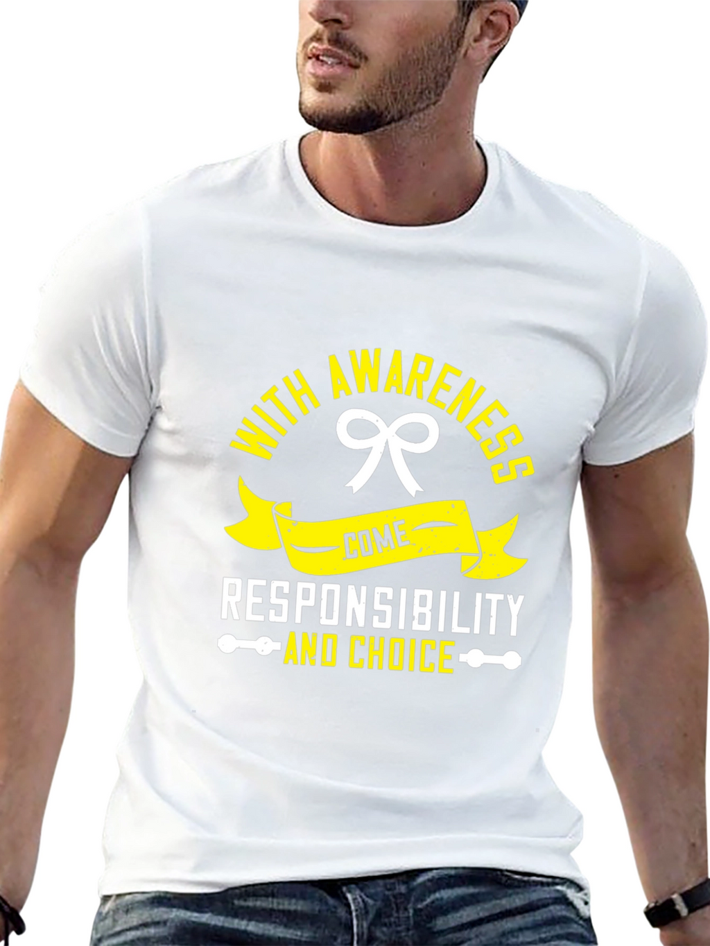 Awareness Responsibility and Choice Black T-Shirt