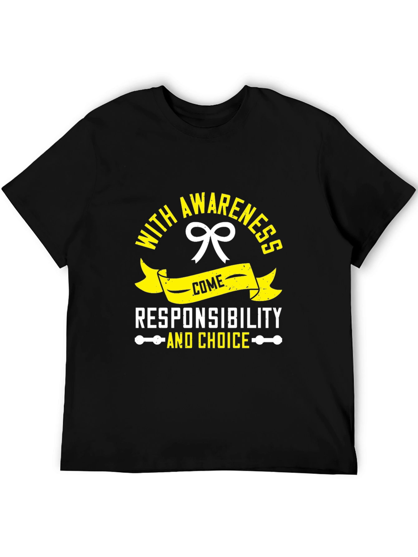 Awareness Responsibility and Choice Black T-Shirt