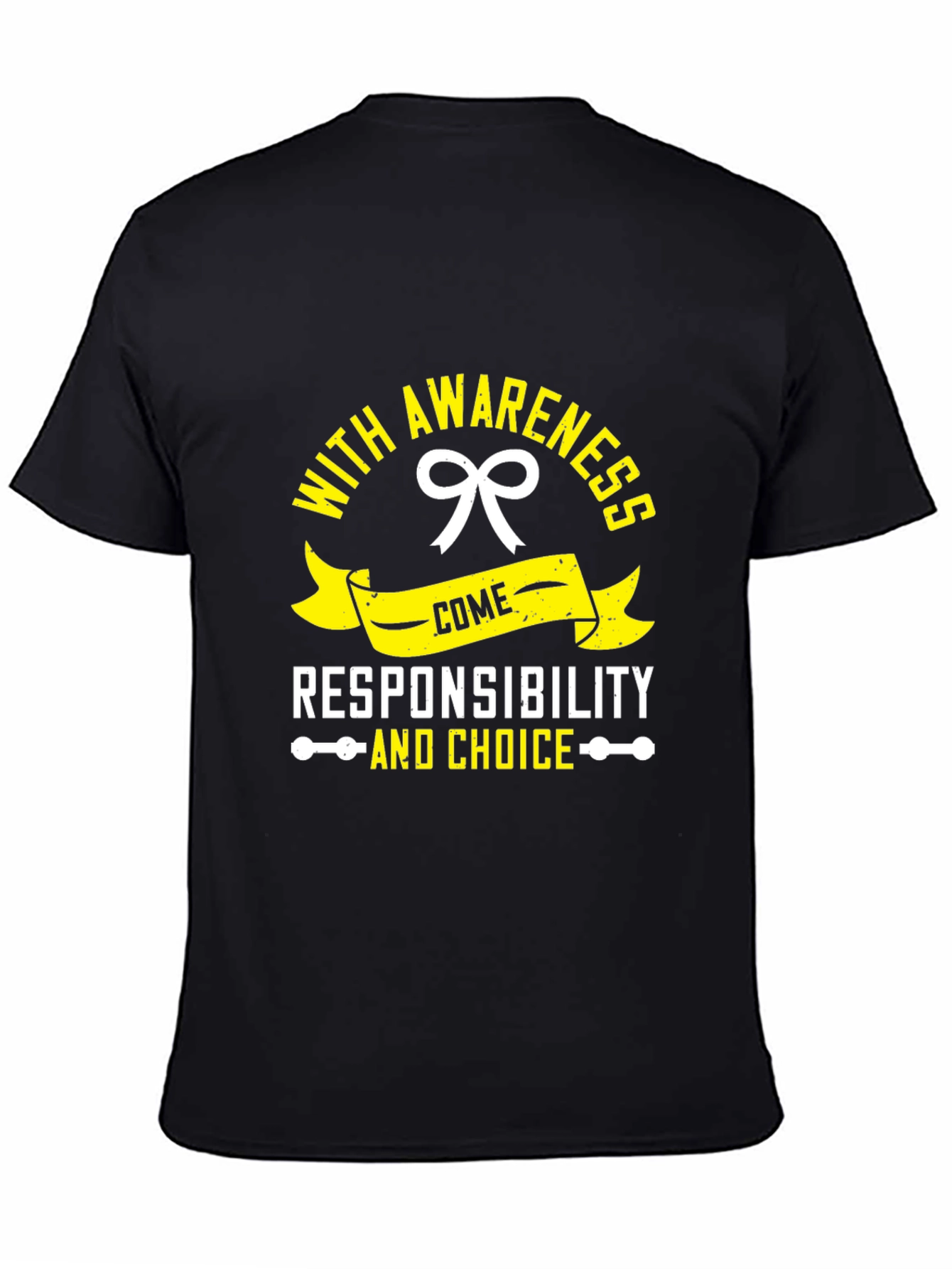 Awareness Responsibility and Choice Black T-Shirt