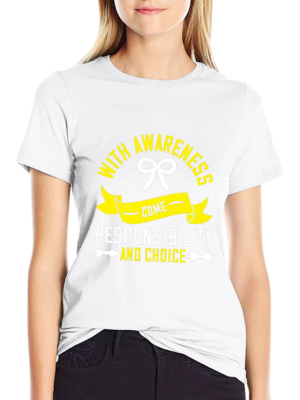 Awareness Responsibility and Choice Black T-Shirt
