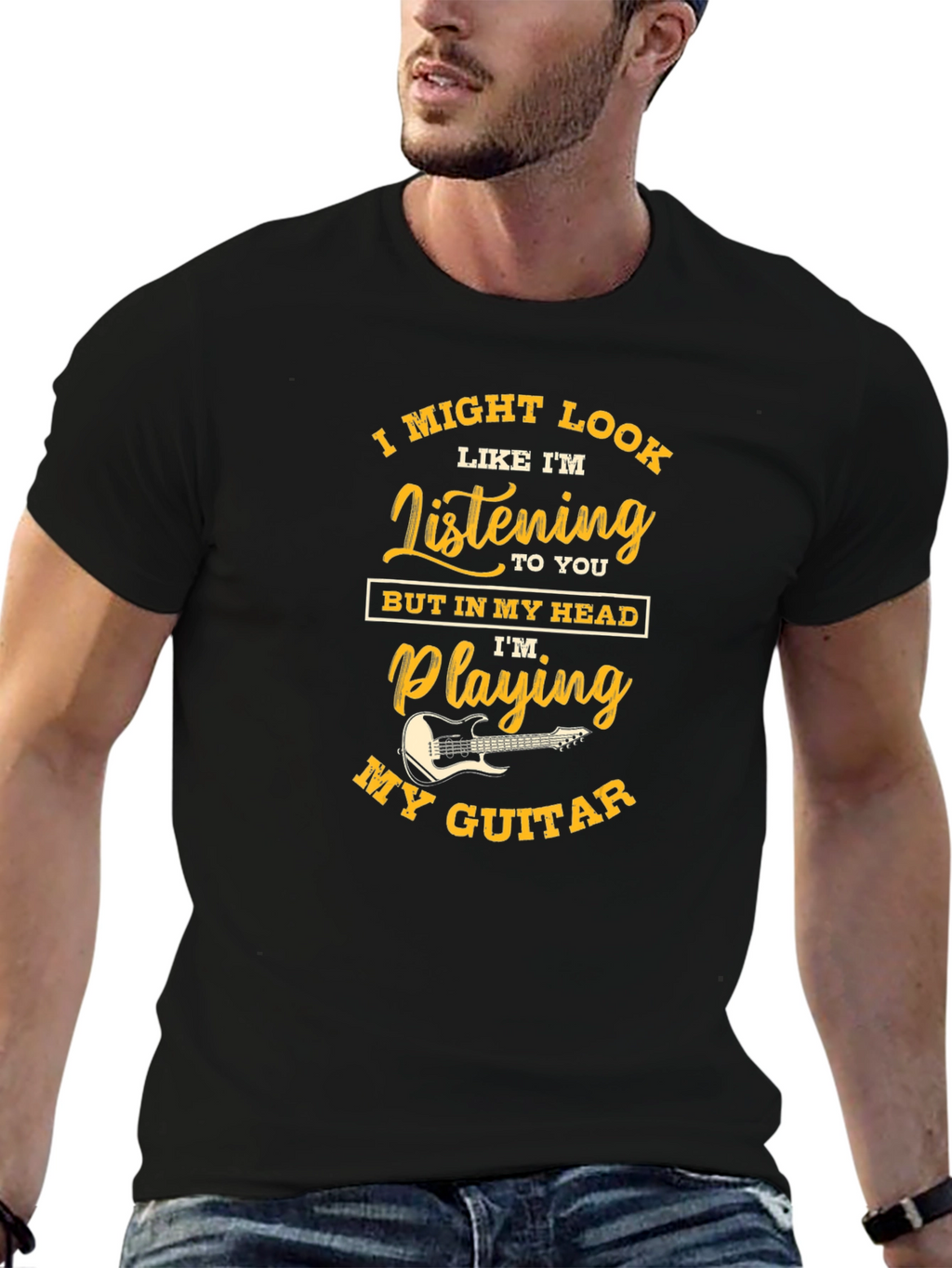Guitar Lover Novelty Graphic T-Shirt